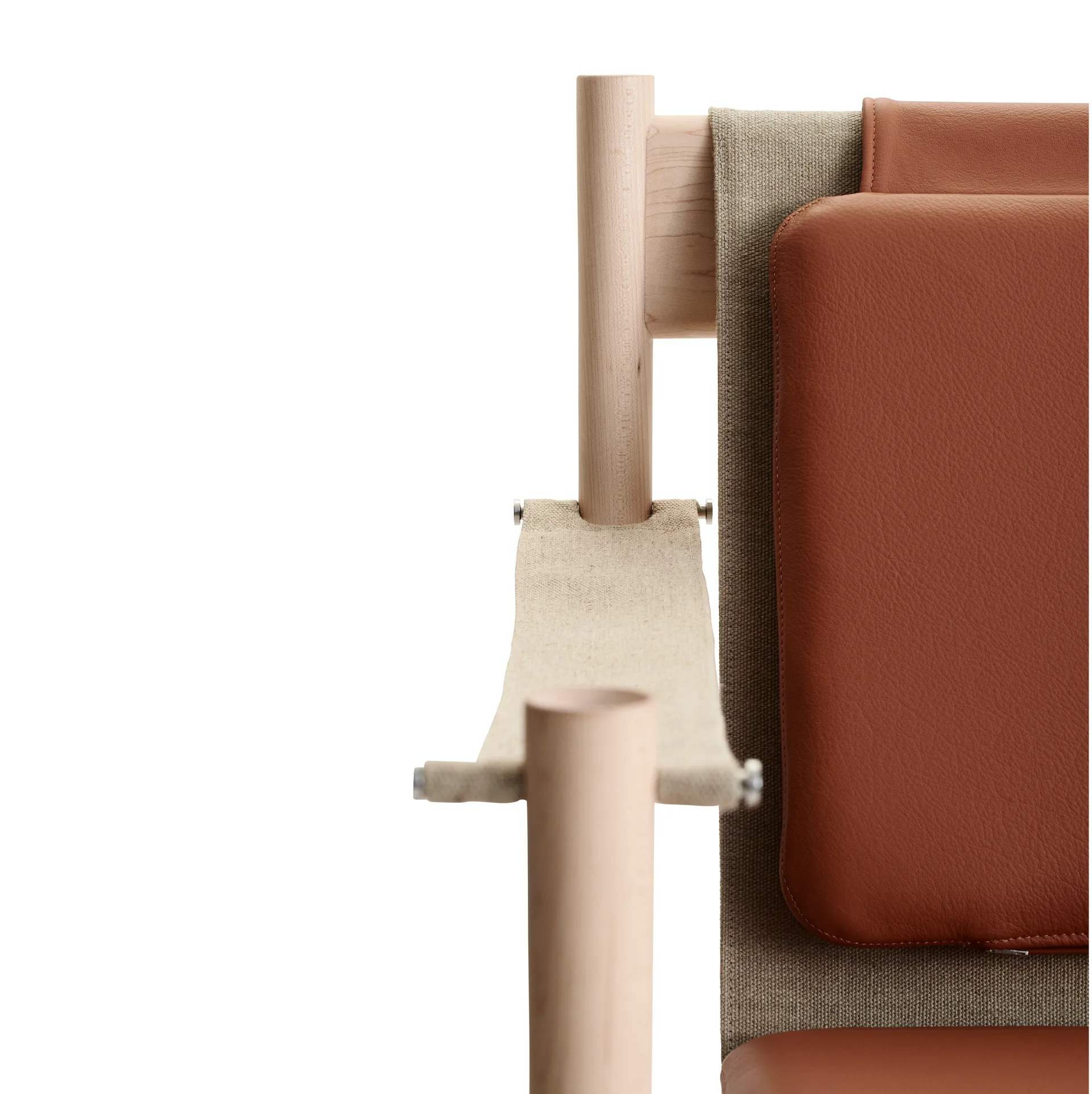 Sillón HB, Arce aceitado blanco-cuero brandy Brdr. Krüger