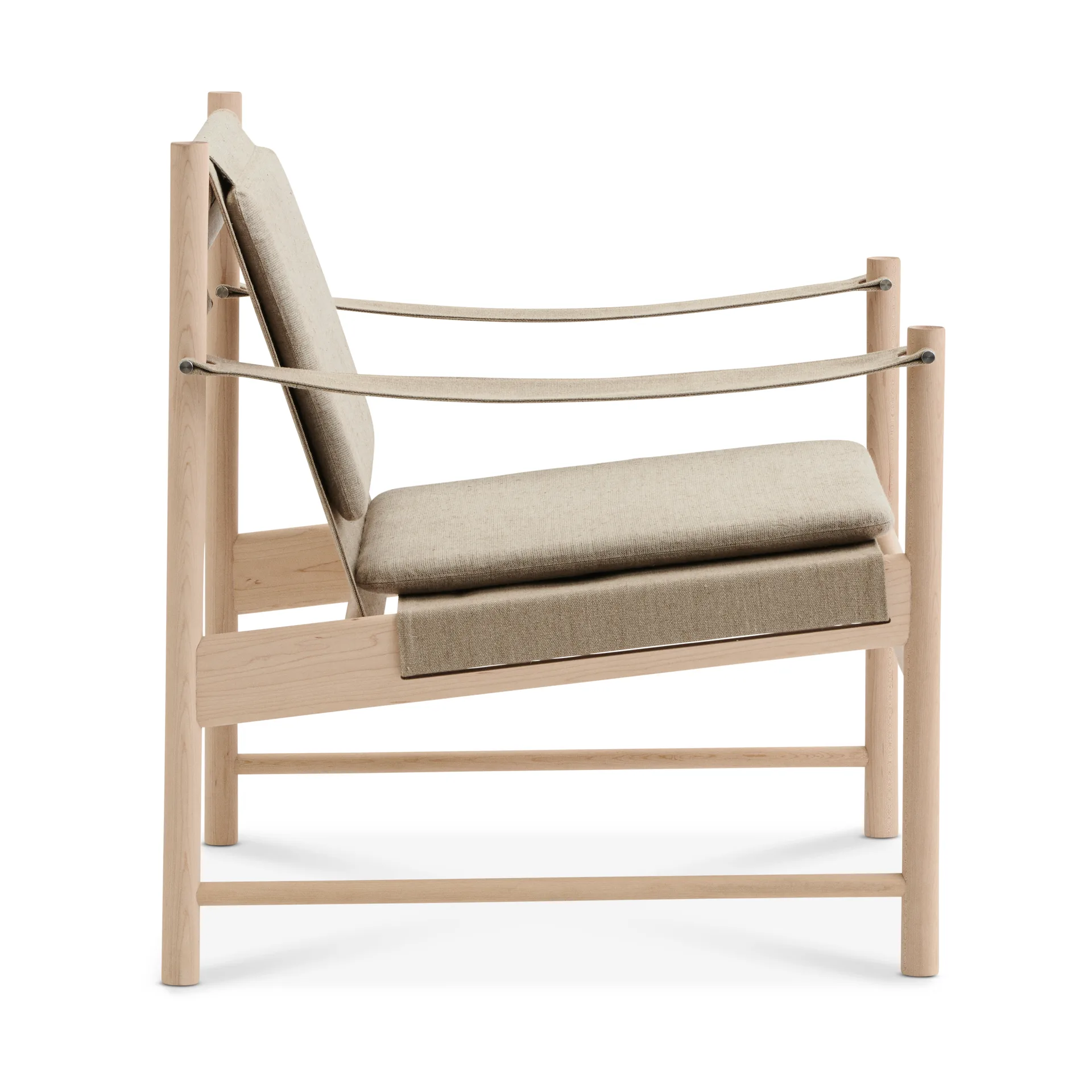 Sillón HB, Arce aceitado blanco-lona natural Brdr. Krüger