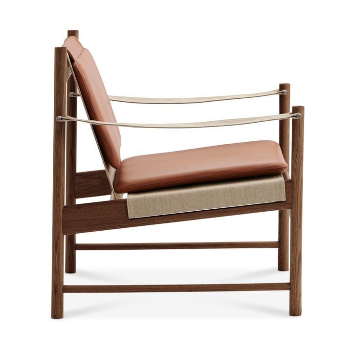Sillón HB, Roble aceitado ahumado-cuero brandy Brdr. Krüger