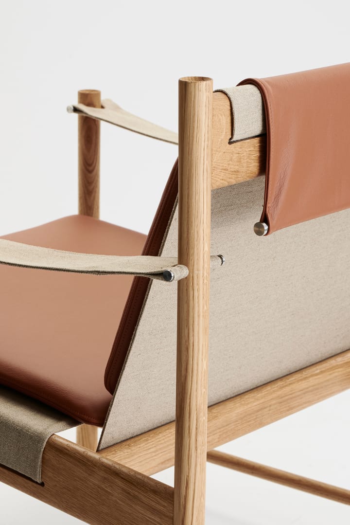 Sillón HB, Roble aceitado-cuero brandy Brdr. Krüger