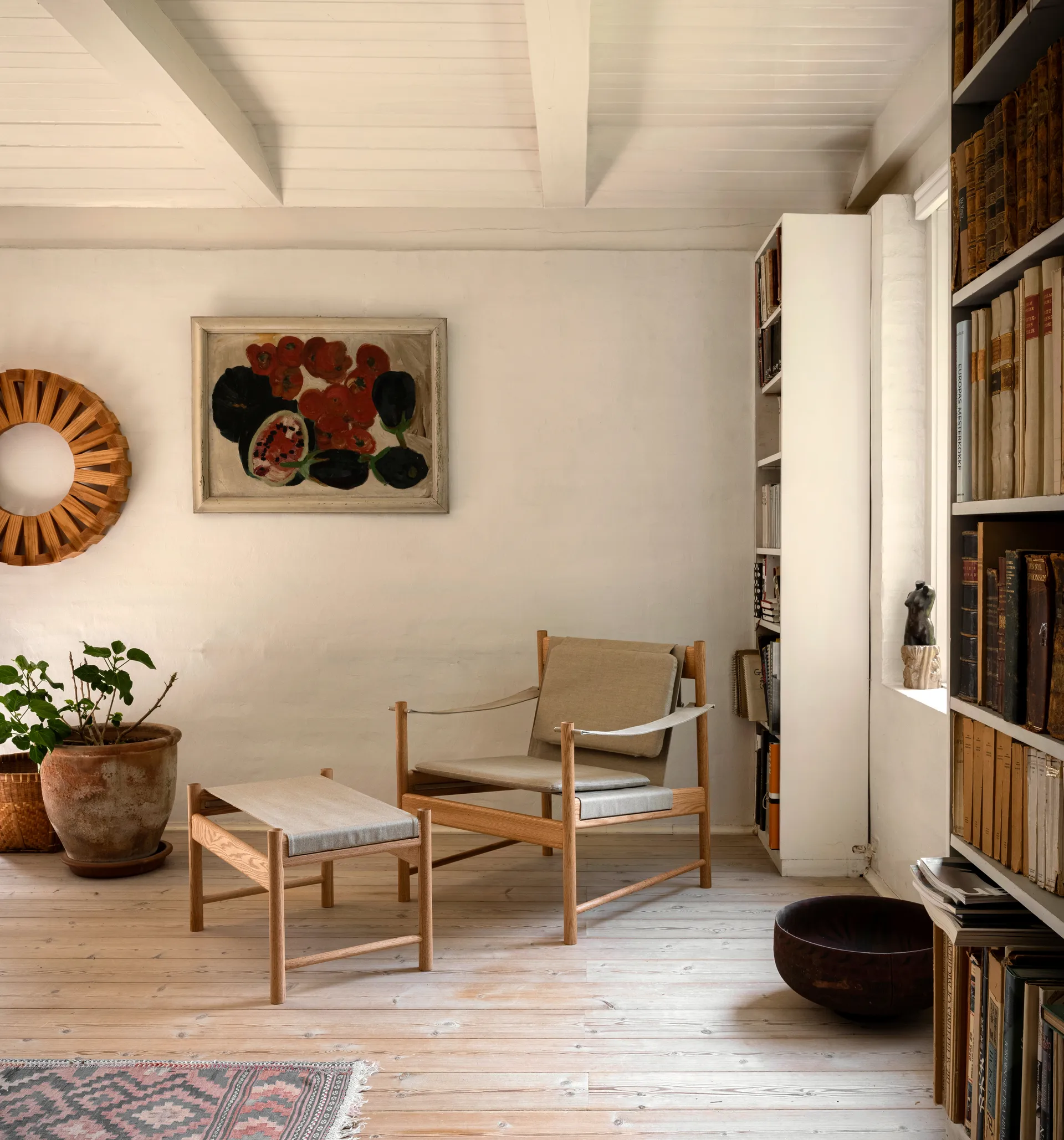 Taburete HB, Roble aceitado-lona Brdr. Krüger