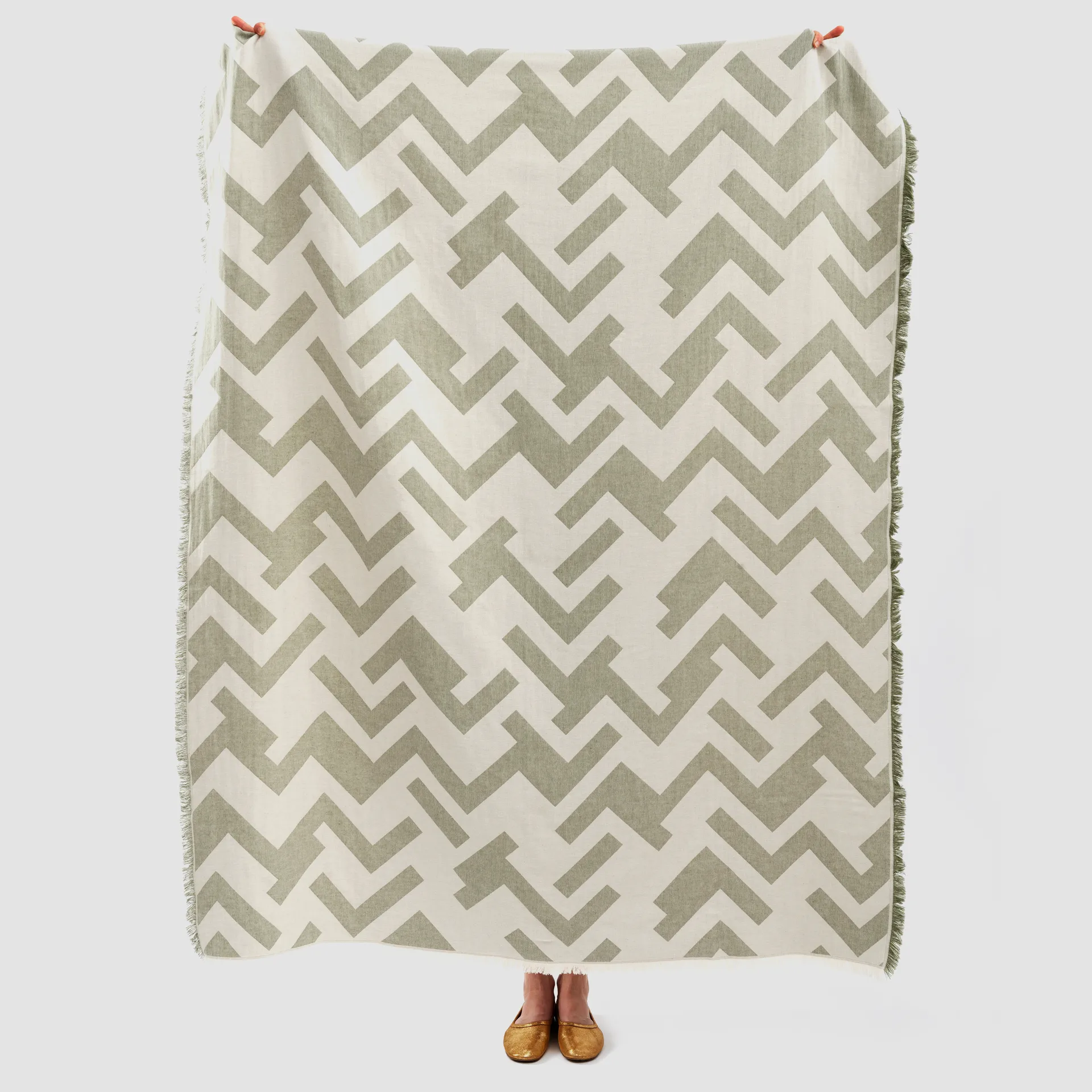 Manta de algodón Florens, Sage (gris claro) Brita Sweden