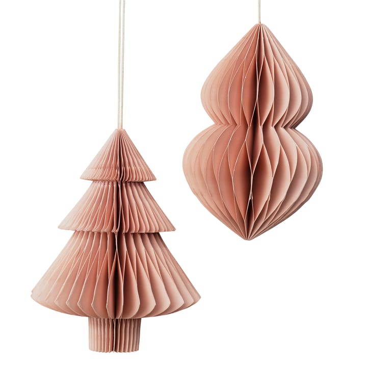 2 Adornos de navidad o de árbol Christmas mix - Dusty pink - Broste Copenhagen
