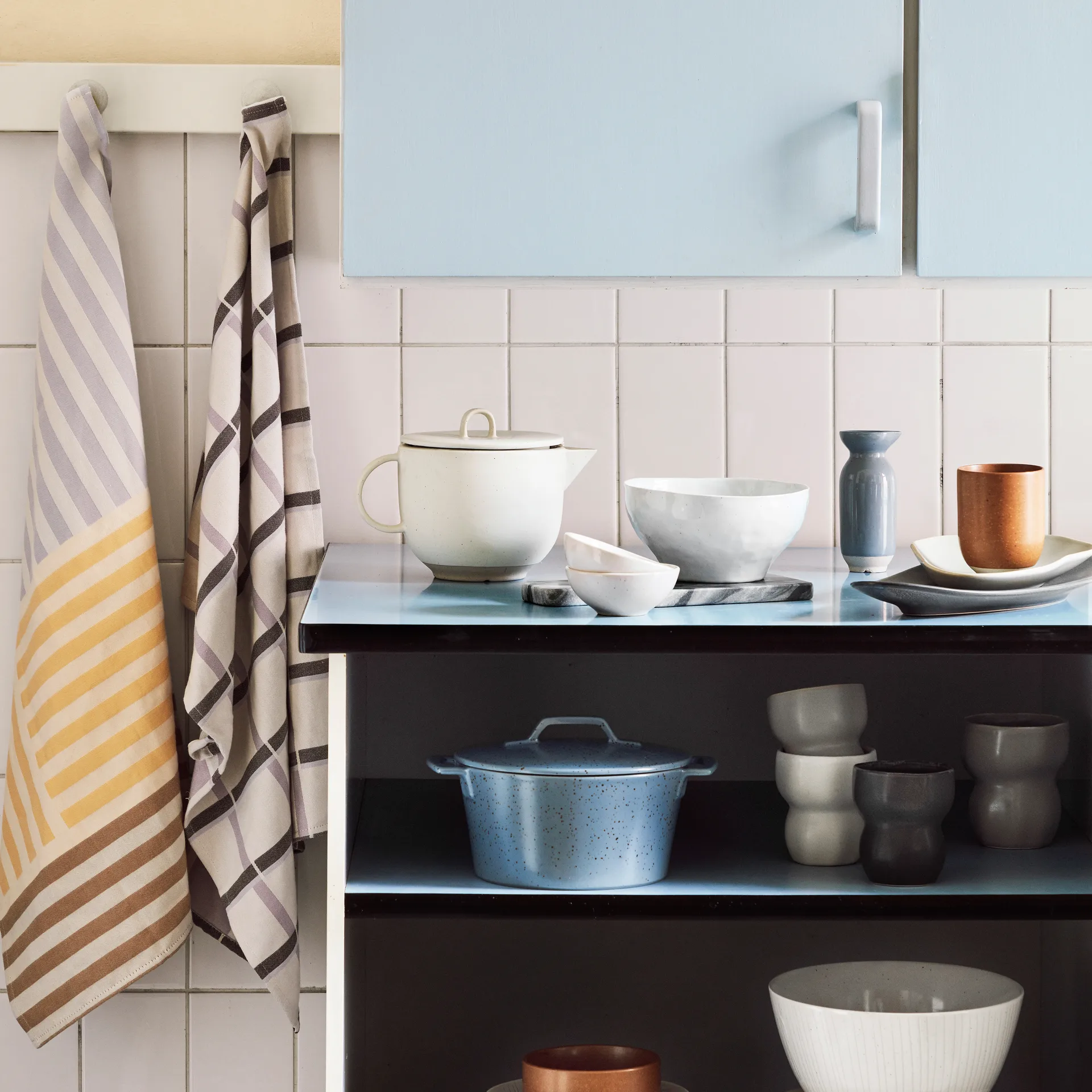 2 Paños de cocina Zappa, Rainy day-orchid hush-puce Broste Copenhagen