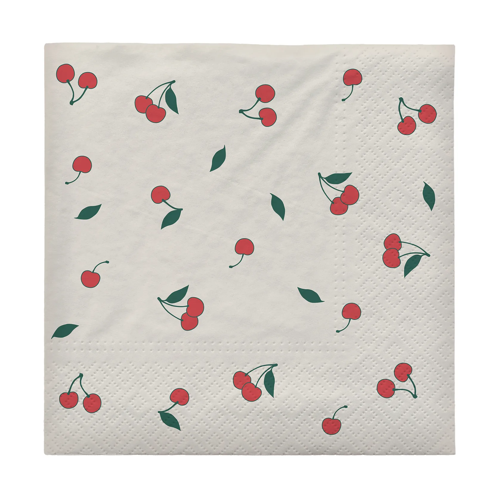 20 Servilletas Cherry 33x33 cm, Off white-red Broste Copenhagen