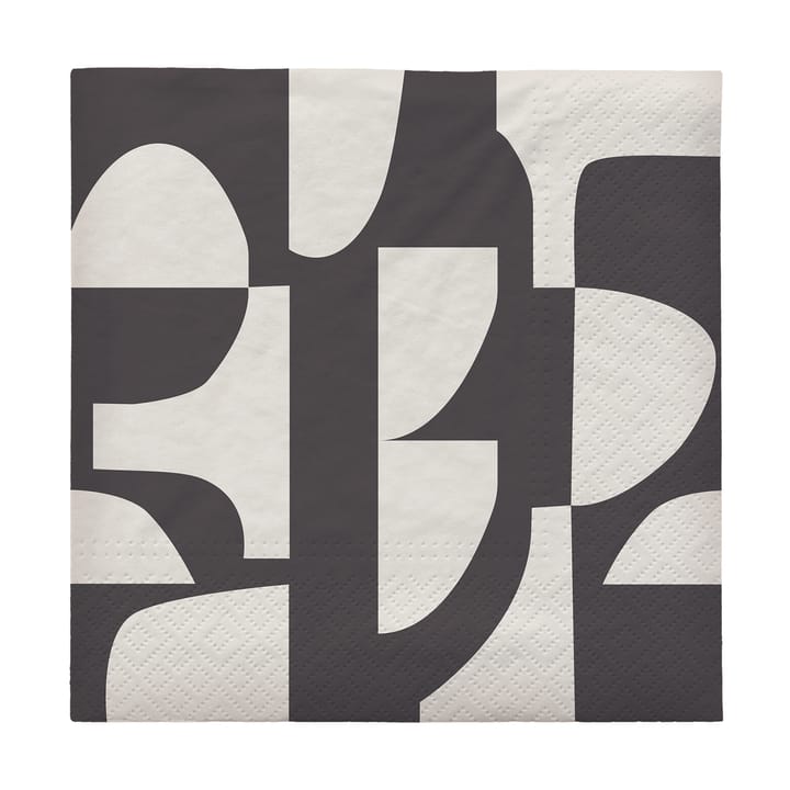 20 Servilletas Lara 33x33 cm, Black-off white Broste Copenhagen