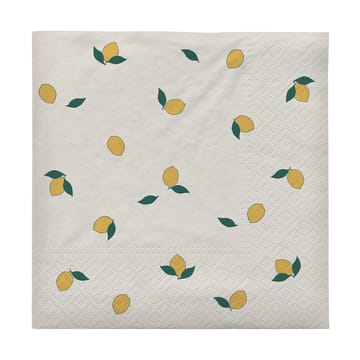 22 Servilletas Lemon 33x33 cm - Off white-yellow - Broste Copenhagen
