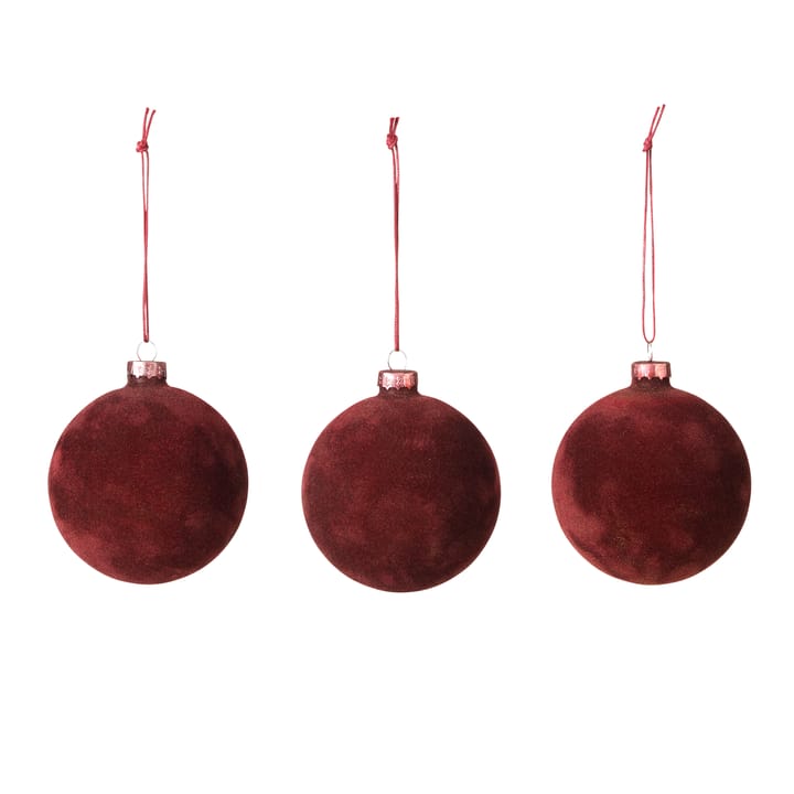 3 Bolas de Navidad Alcan - rojo oscuro - Broste Copenhagen