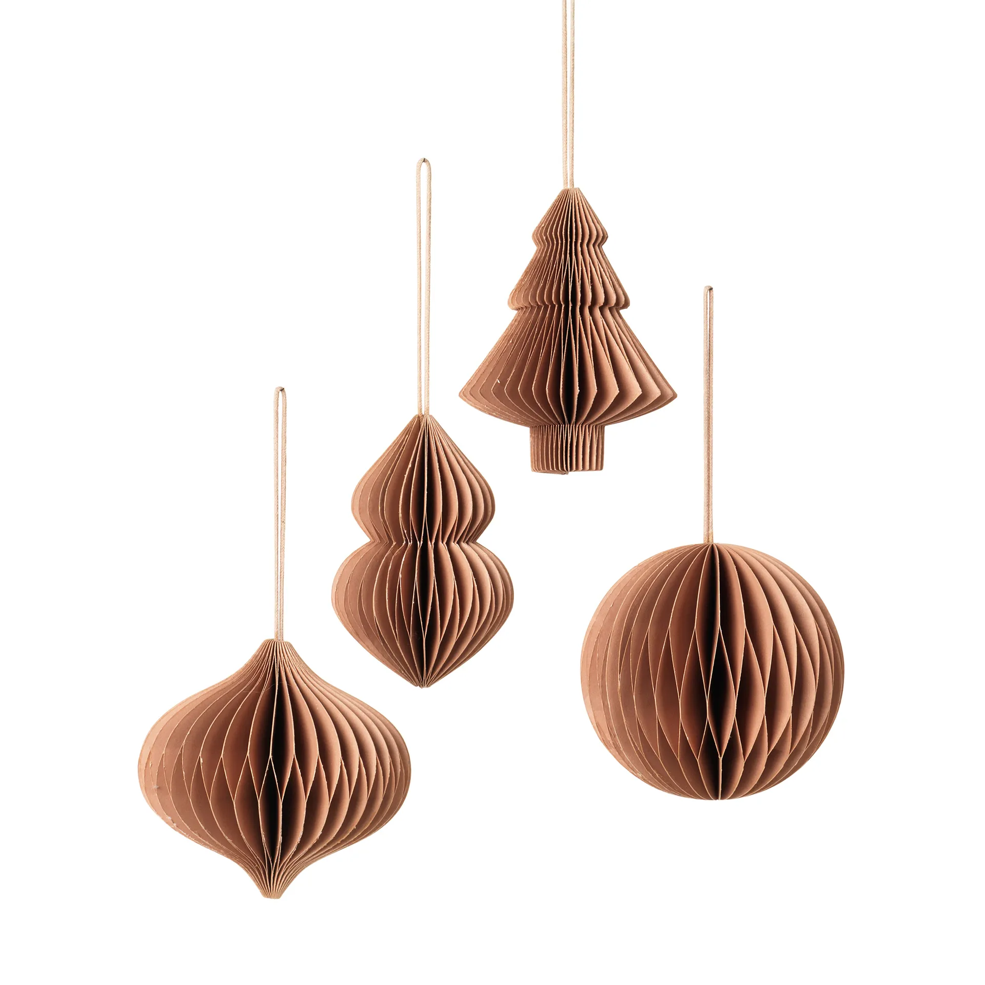 4 Adornos de navidad Christmas mix Indian tan,  Broste Copenhagen