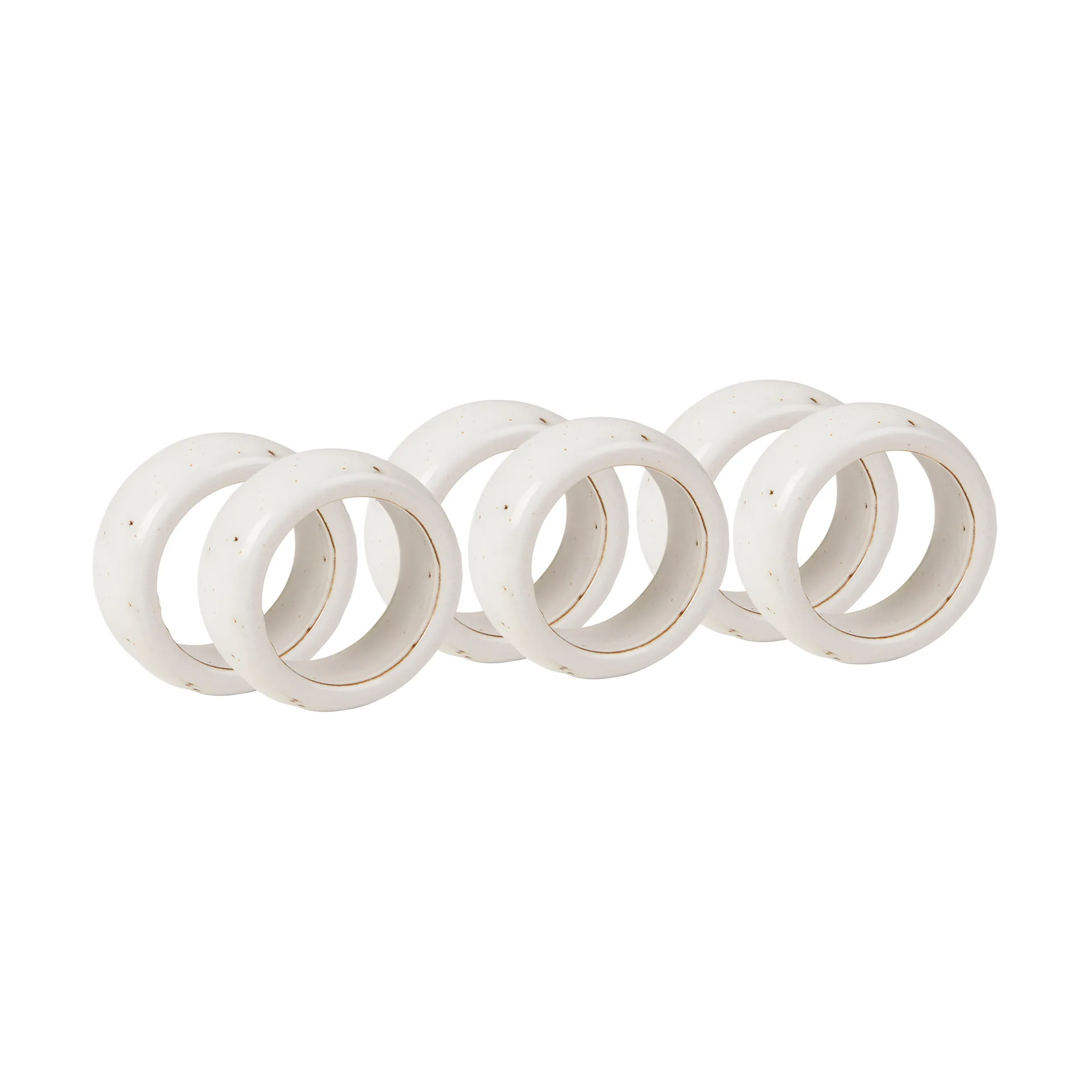 6 Anillos para servilletas Nordic Vanilla, Cream with grains Broste Copenhagen