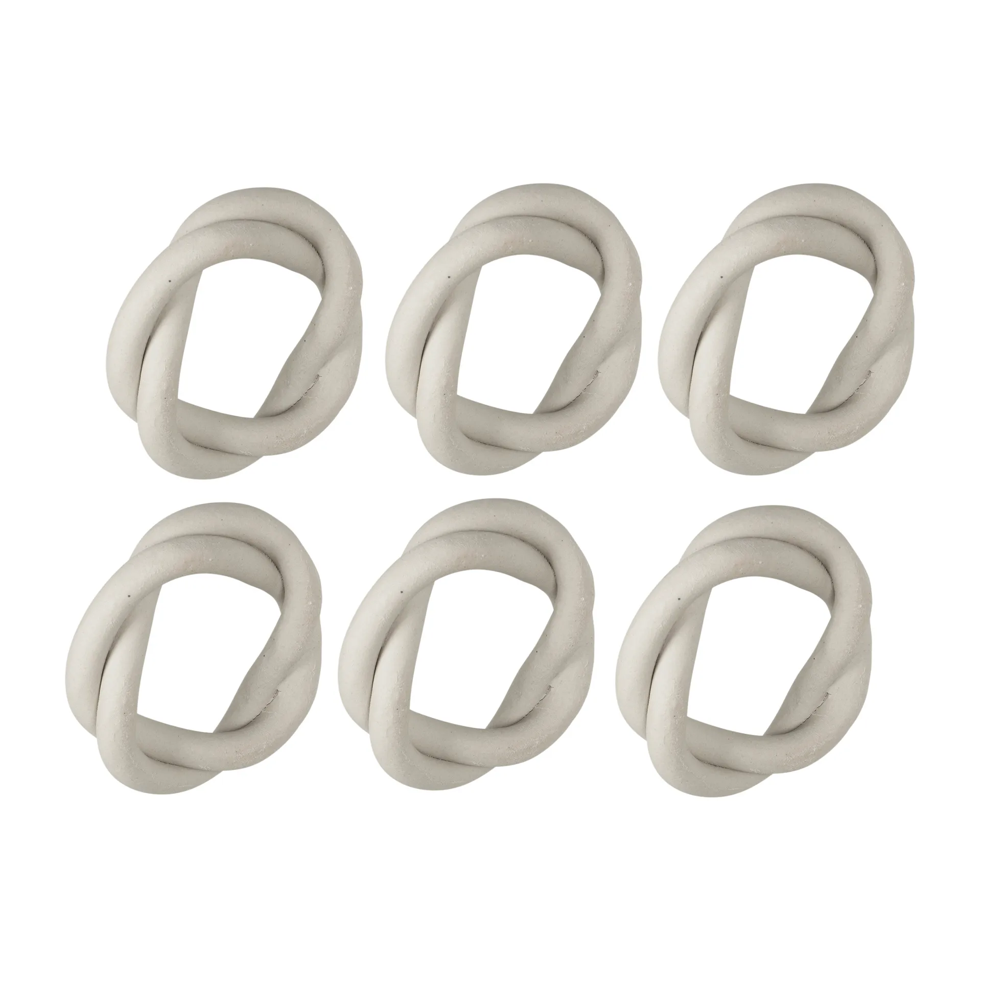 6 Anillos servilleteros Braid Ø6,5 cm, Light beige Broste Copenhagen