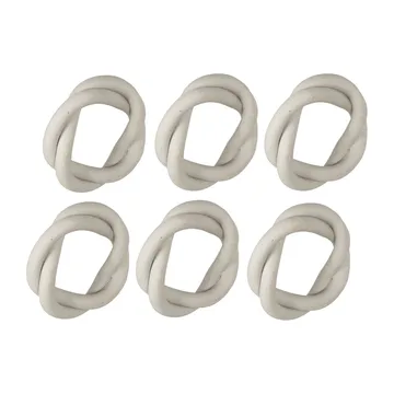 6 Anillos servilleteros Braid Ø6,5 cm - Light beige - Broste Copenhagen