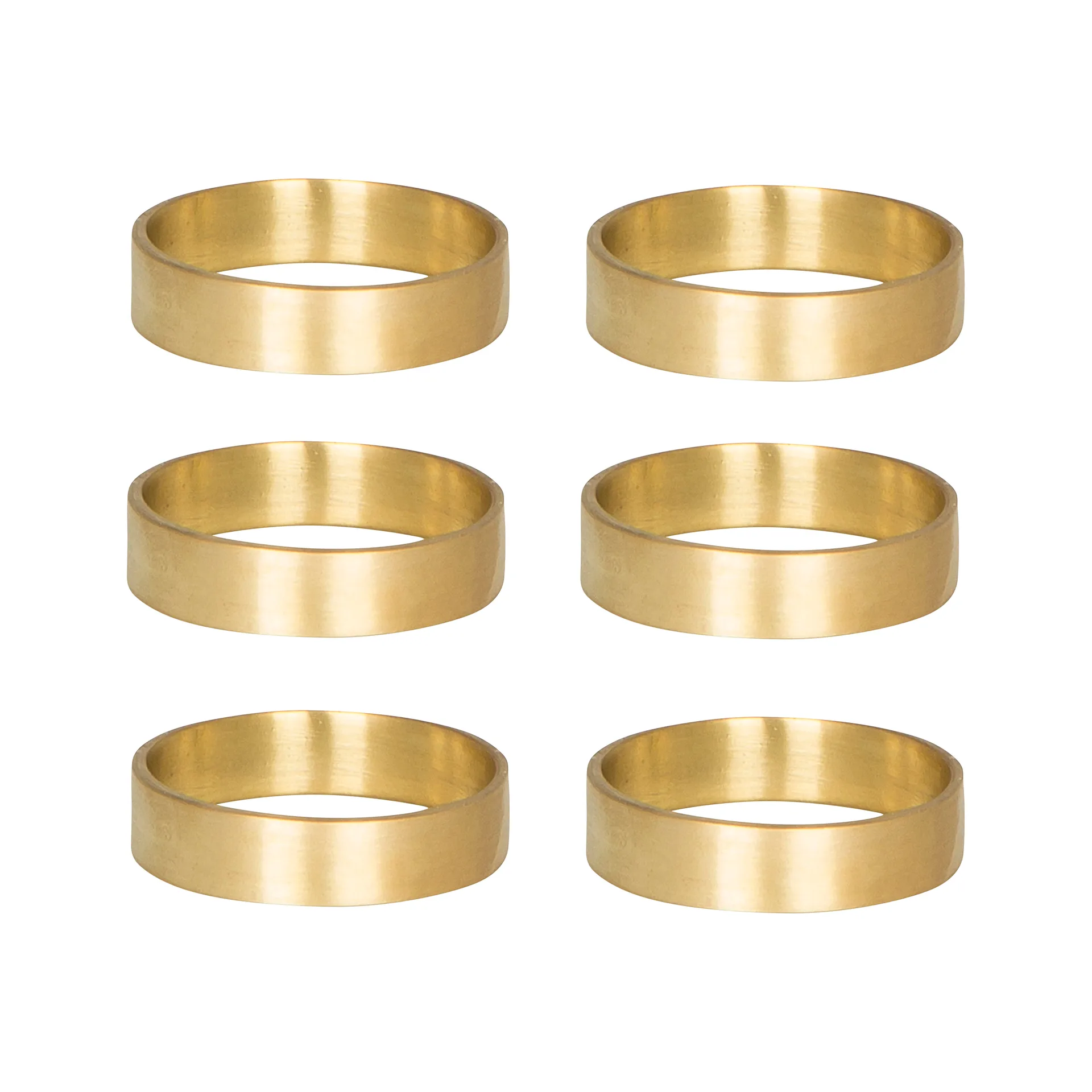6 Anillos servilleteros Ring, latón mate Broste Copenhagen