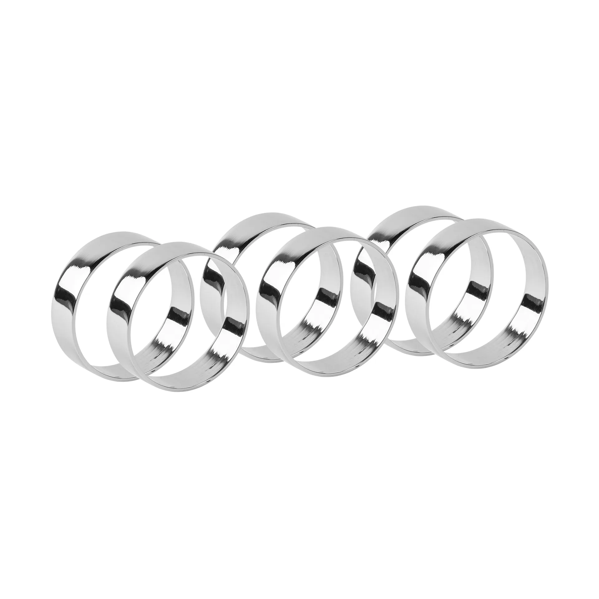 6 Anillos servilleteros Ring, Silver finish Broste Copenhagen