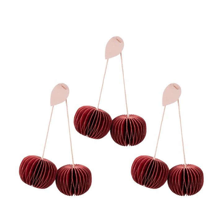 Adorno Cherry 3 piezas - Pompeian red - Broste Copenhagen