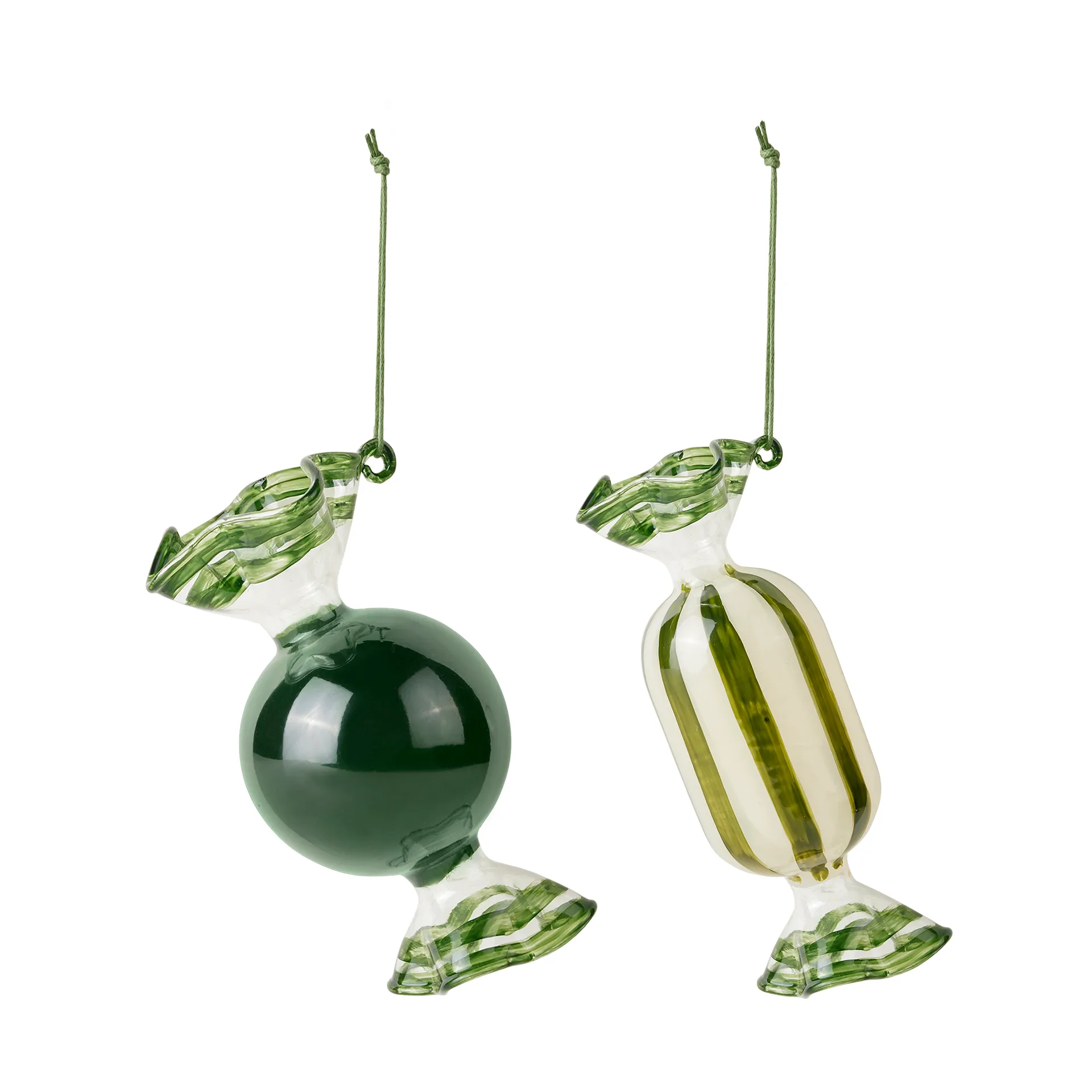 Adorno navideño Candy vidrio 2 piezas, Forest Green Broste Copenhagen