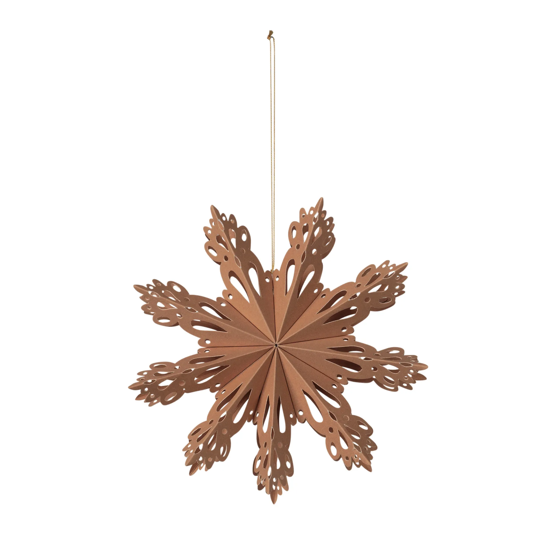 Adorno navideño Snowflake Indian tan, Ø15 cm Broste Copenhagen