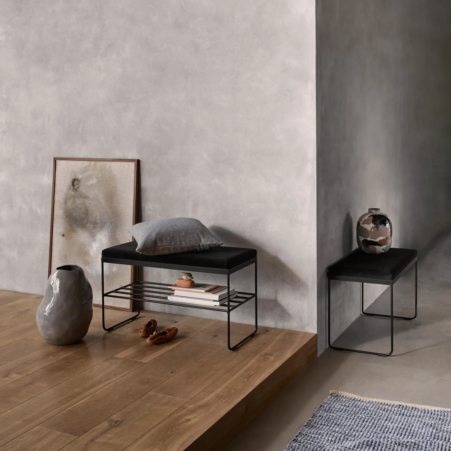 Alfombra de algodón Magda 70x140 cm, Flint stone blue Broste Copenhagen