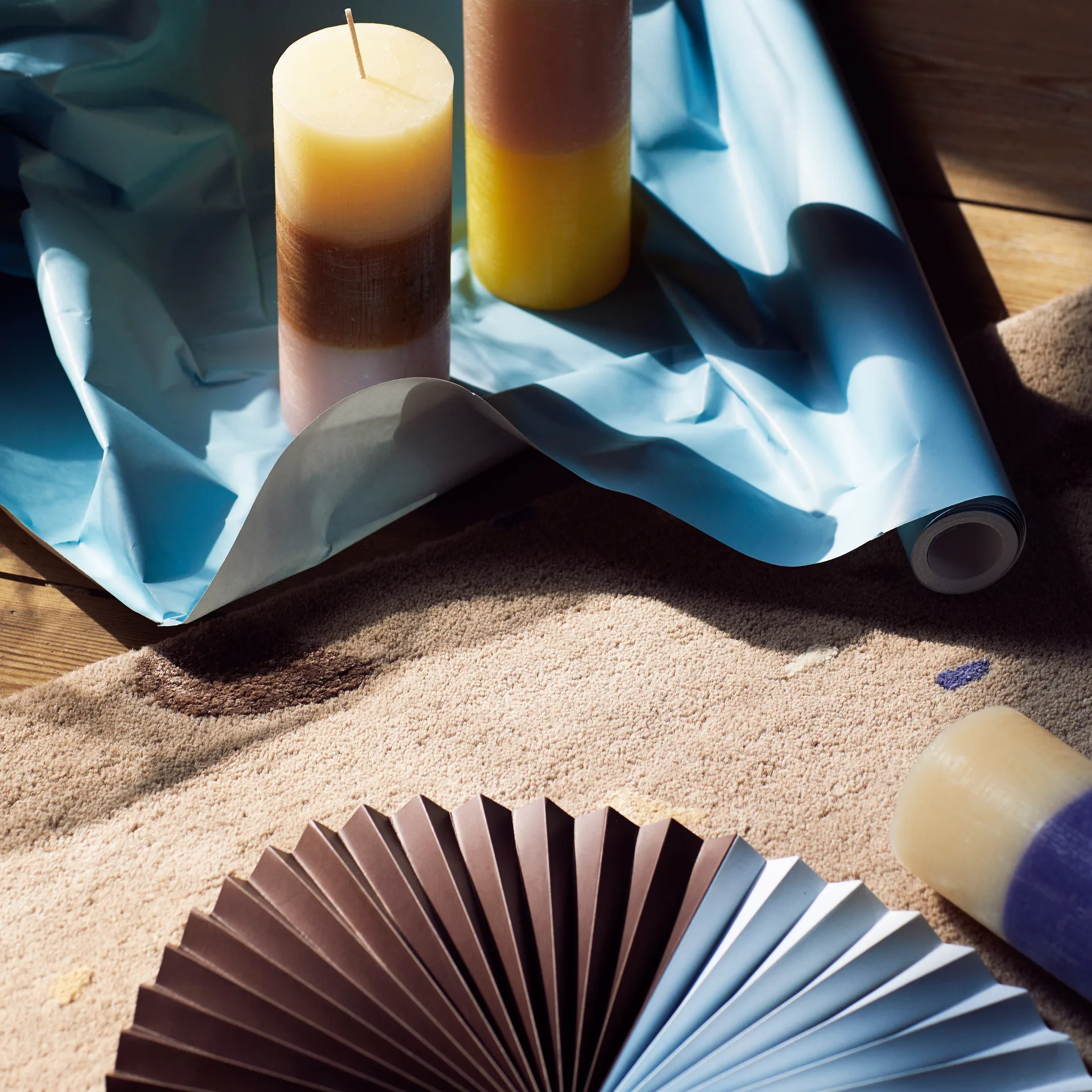 Alfombra de lana Terrazzo 140x200 cm, Carafe brown-blue spot Broste Copenhagen