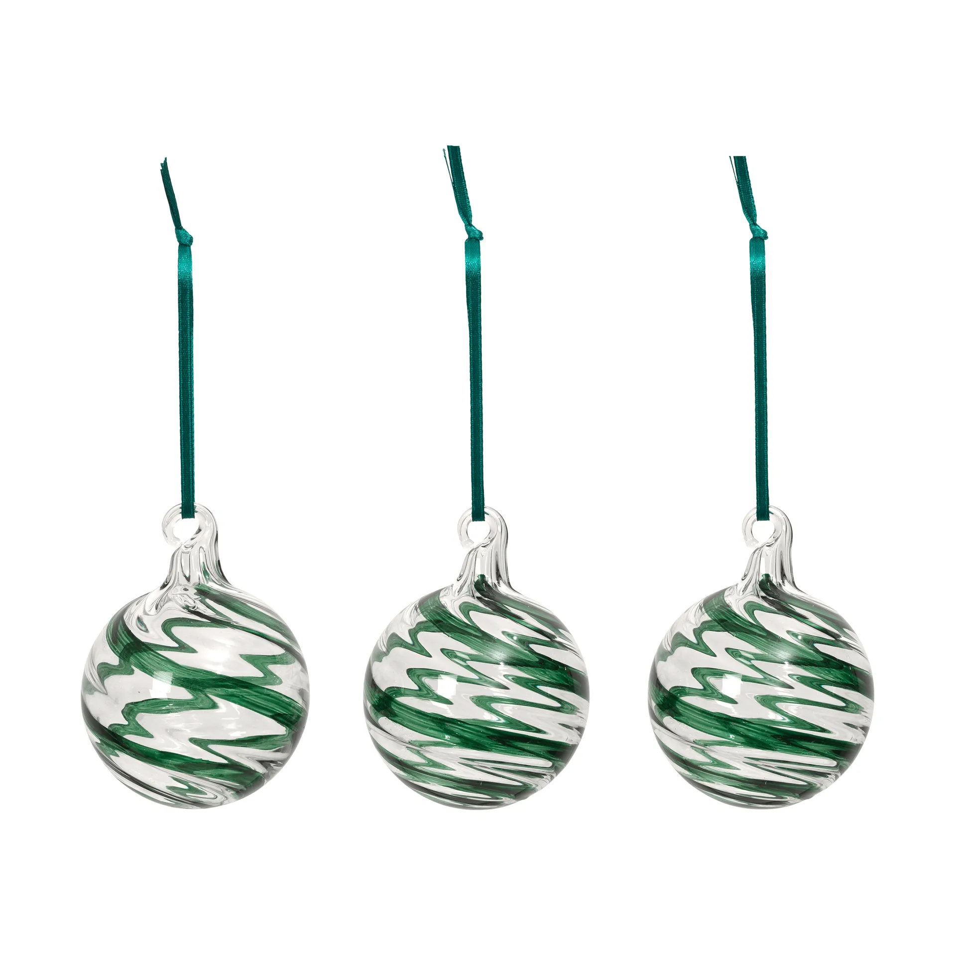 Bola de Navidad Swirl, Deep Forest-Clear Broste Copenhagen