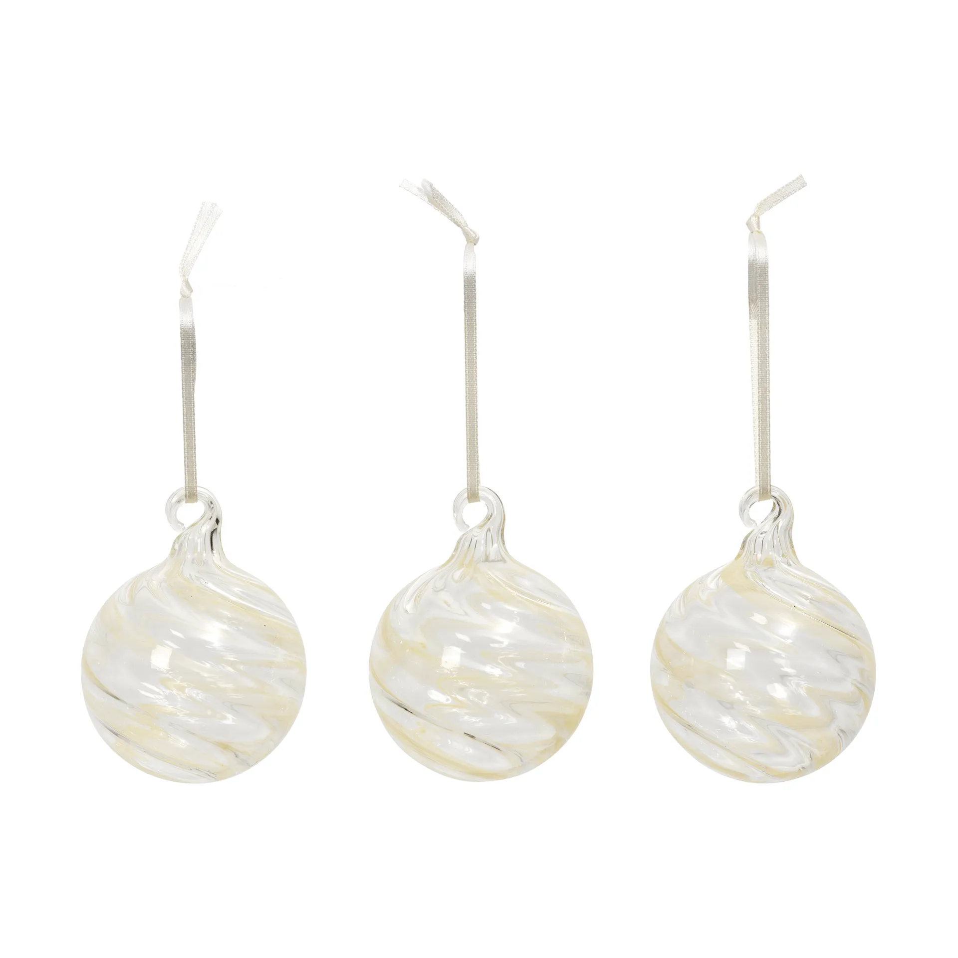 Bola de Navidad Swirl, Off White-Clear Broste Copenhagen