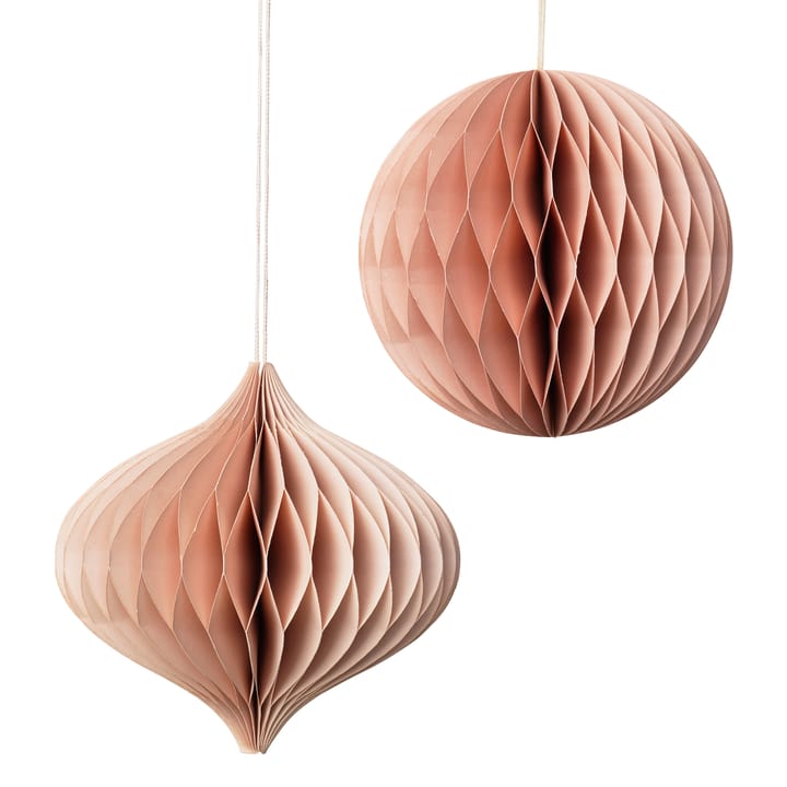 Bola y colgante Christmas mix 2 piezas - Dusty pink - Broste Copenhagen