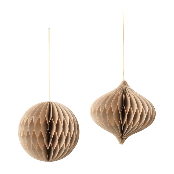 Bola y colgante Christmas mix 2 piezas - Natural brown - Broste Copenhagen