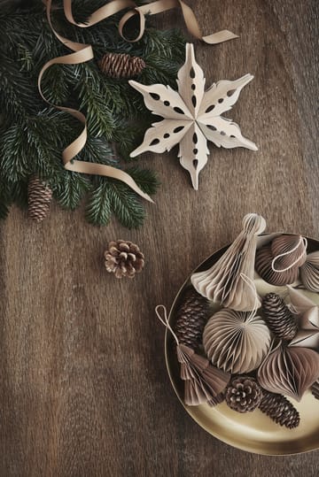 Bola y colgante Christmas mix 2 piezas - Natural brown - Broste Copenhagen