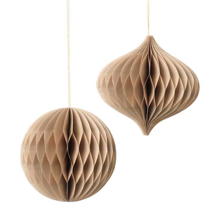 Bola y colgante Christmas mix 2 piezas Natural brown - undefined - Broste Copenhagen