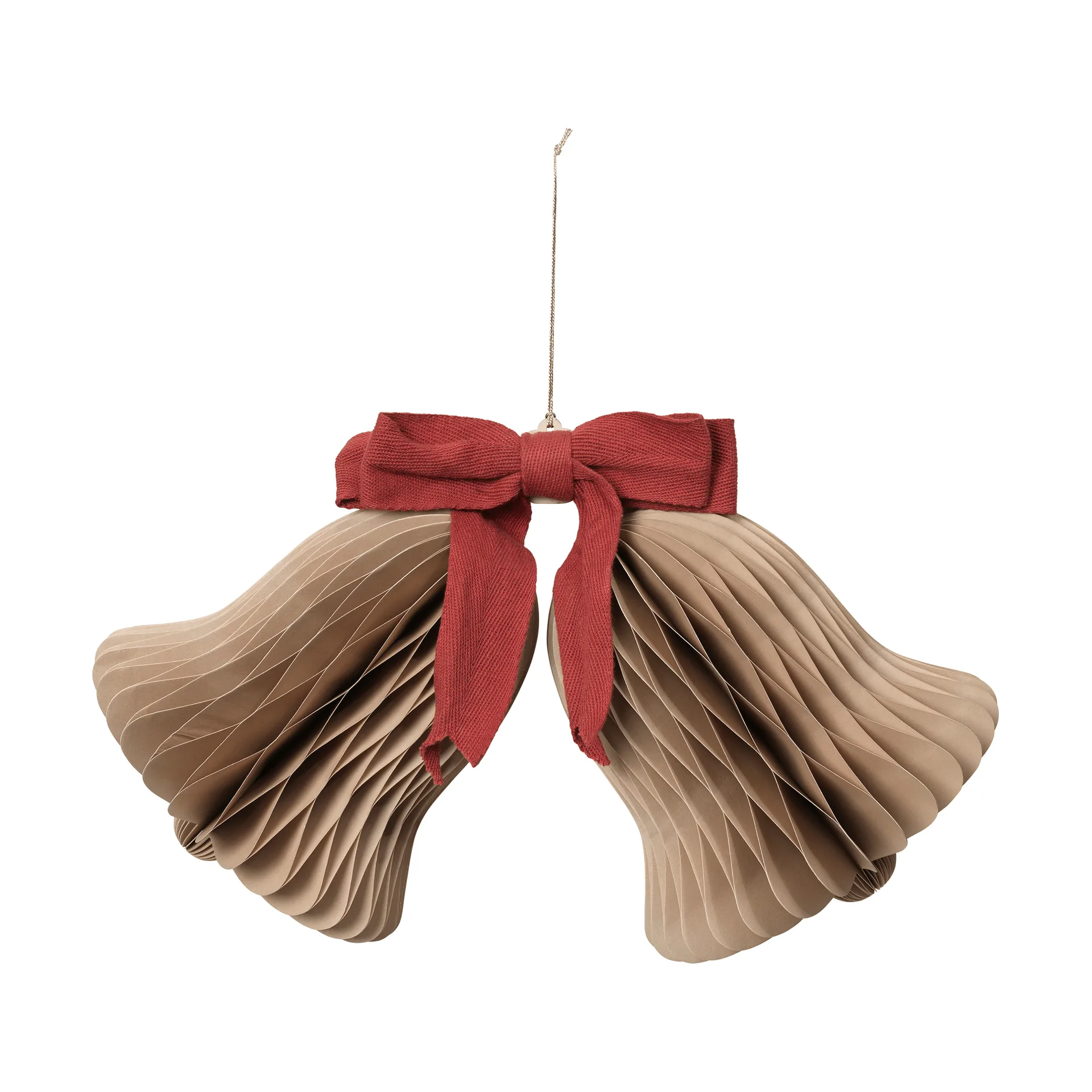 Campanilla para colgar en Navidad, Marrón natural-rojo Broste Copenhagen