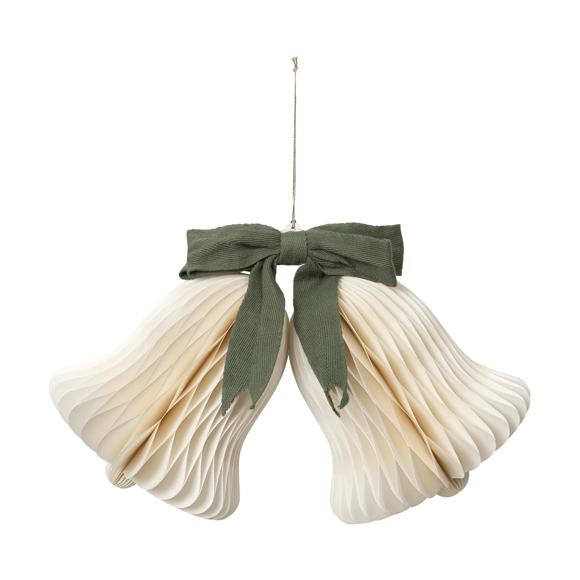 Campanilla para colgar en Navidad, Off White-Grape Leaf Green Broste Copenhagen