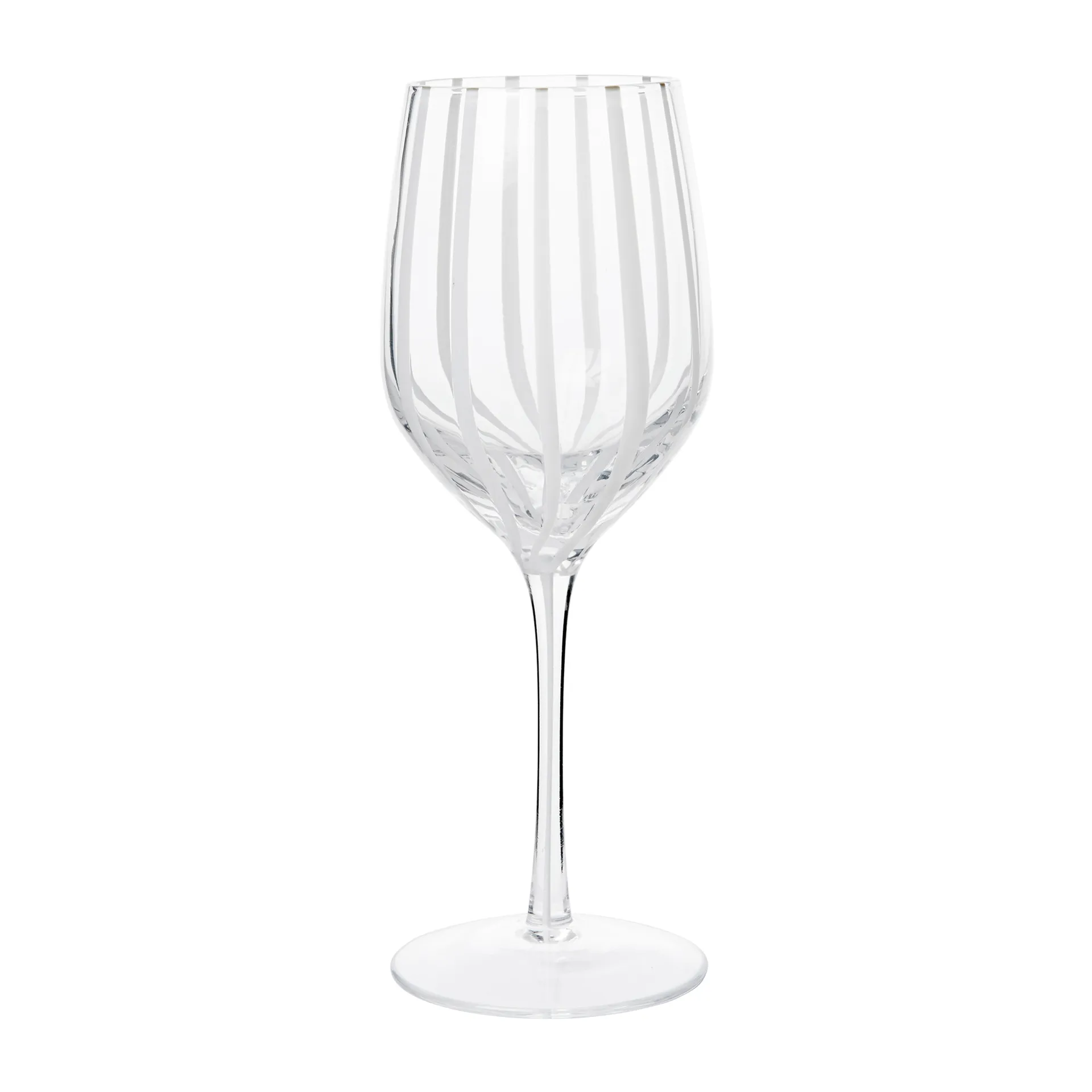 Copa de vino blanco Stripe 35 cl, Clear-white stripes Broste Copenhagen