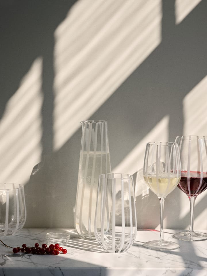 Copa de vino tinto Stripe 65 cl, Clear-white stripes Broste Copenhagen