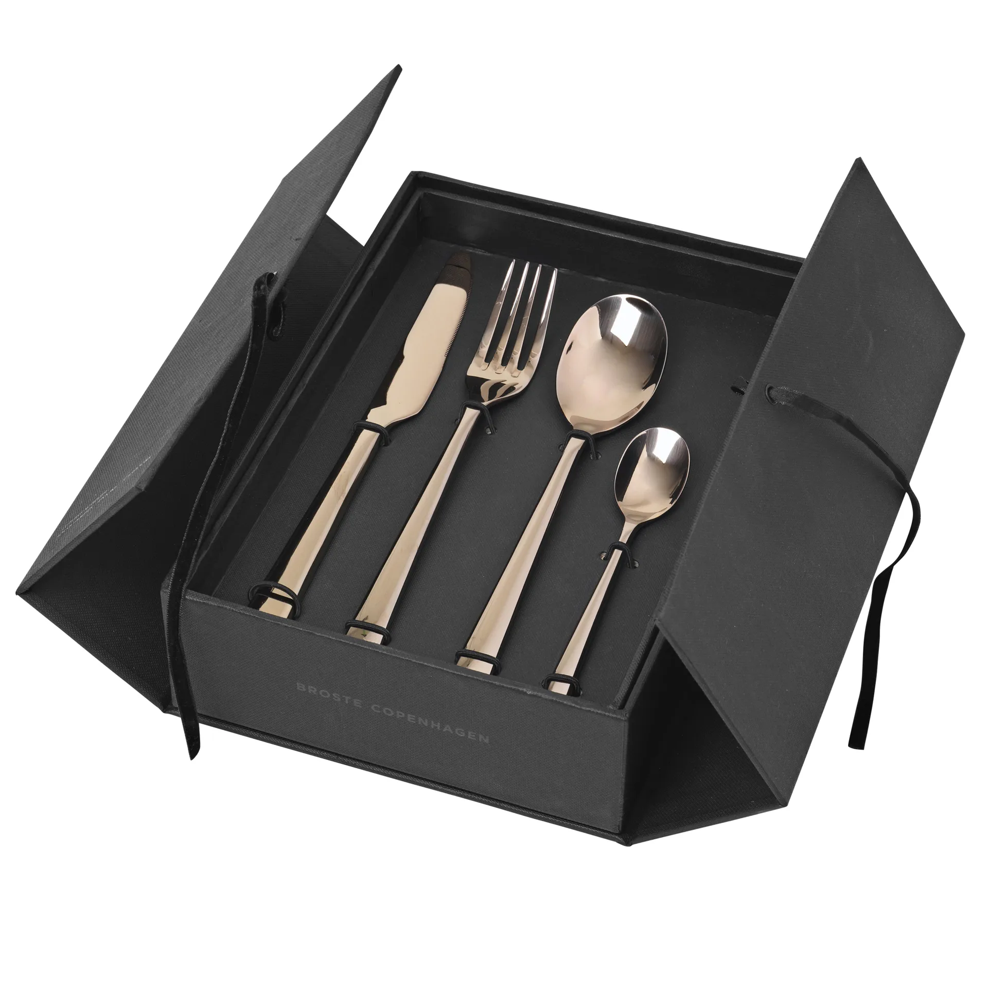 Cubiertos Hune 16 piezas, titanium espresso Broste Copenhagen