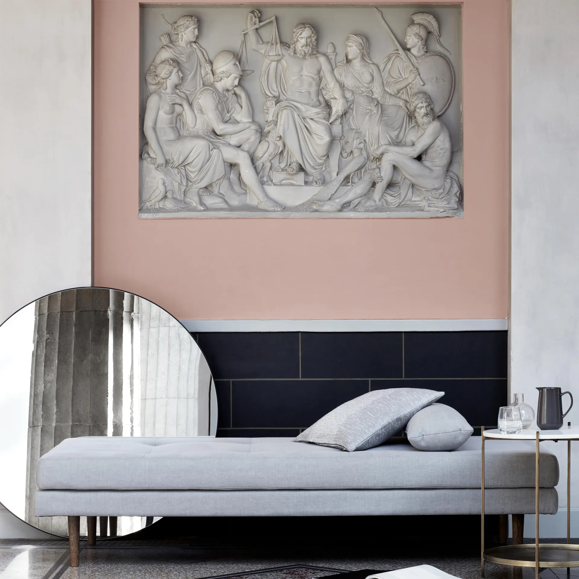 Espejo de color negro Complete, Ø 110 cm Broste Copenhagen