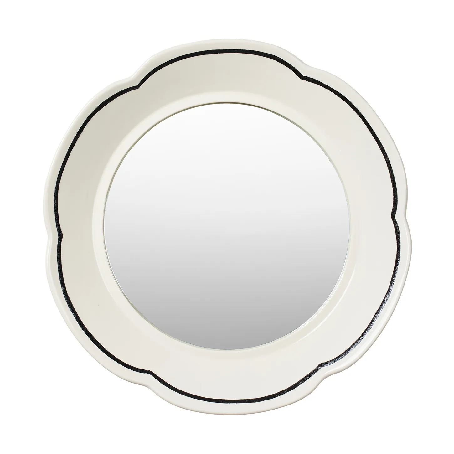 Espejo Hilma Ø36 cm, Off white-black Broste Copenhagen