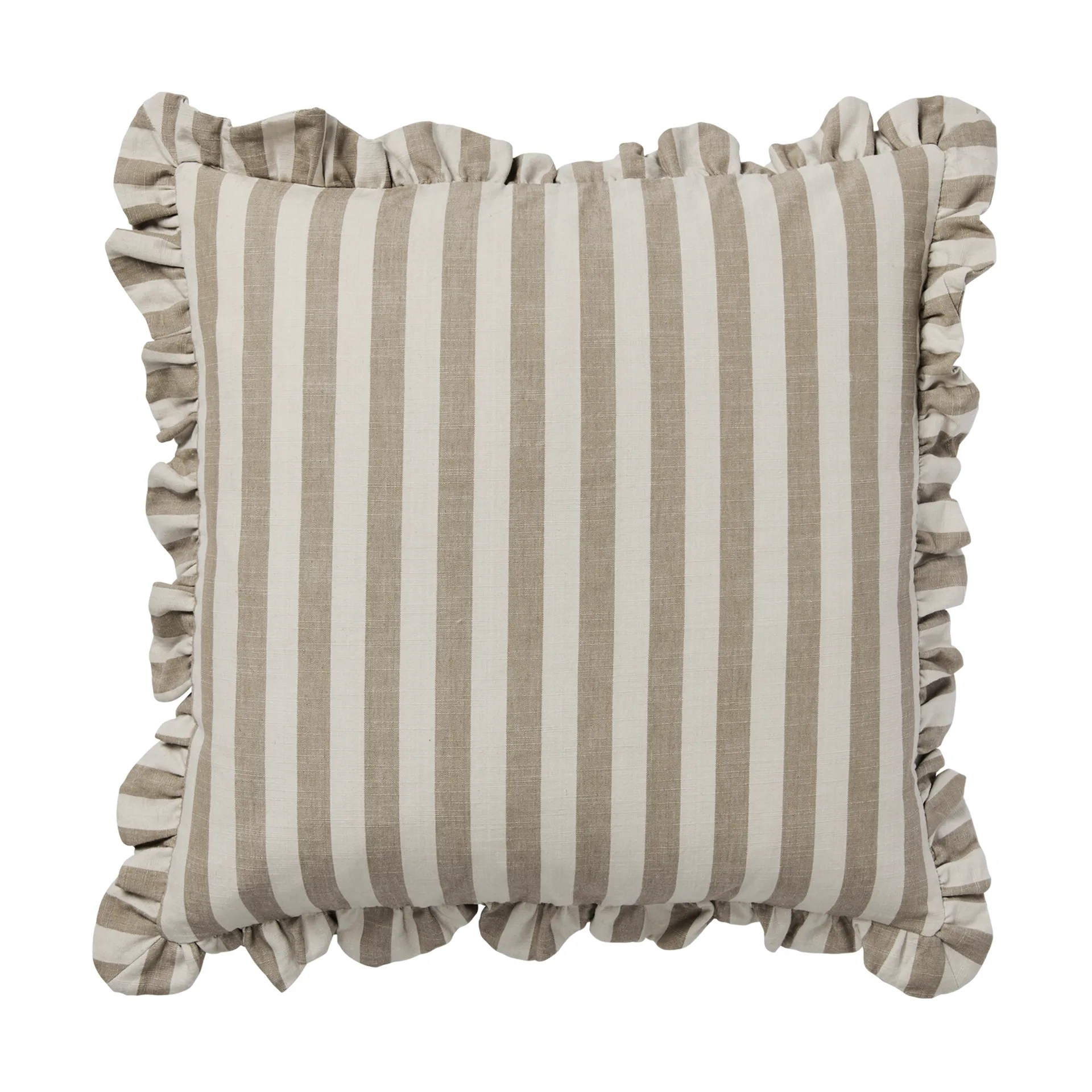 Funda de cojín Ina, Brown kelp-castle beige, 50x50 cm Broste Copenhagen