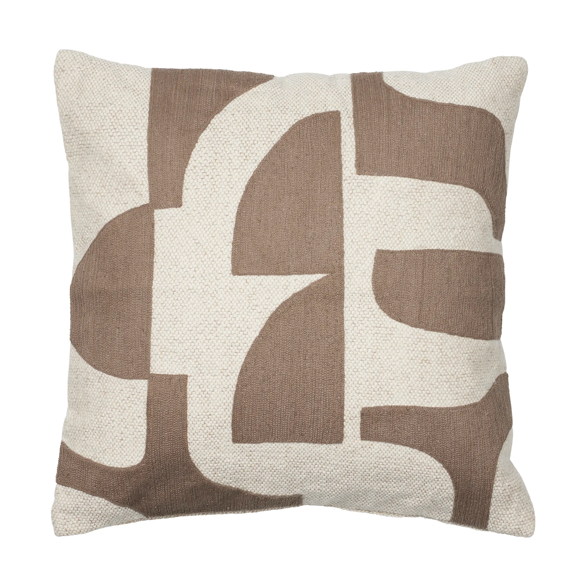 Funda de cojín Mundo 50x50 cm, Kangaroo brown-off white Broste Copenhagen