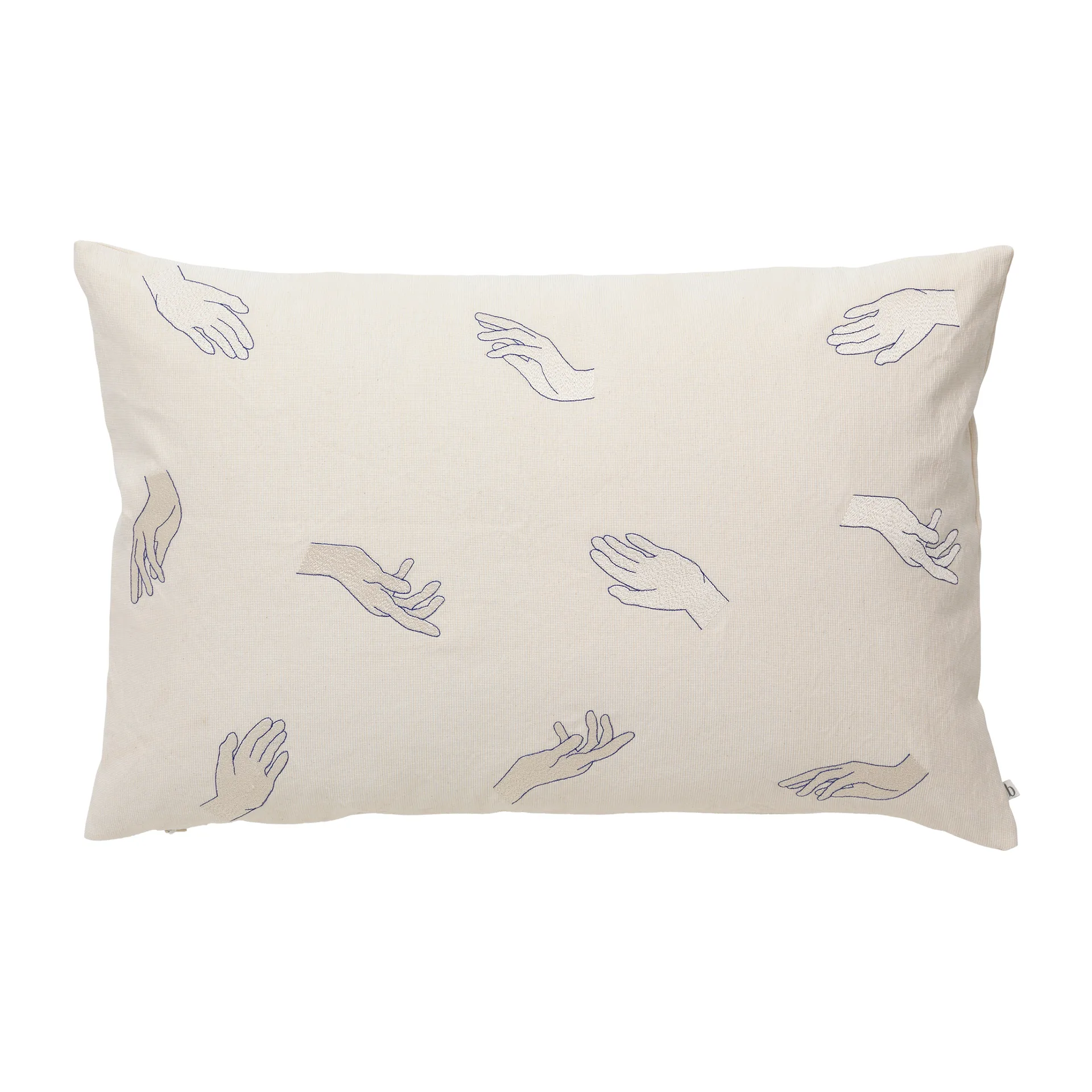 Funda de cojín Touch 40x60 cm, Intense blue-off white Broste Copenhagen