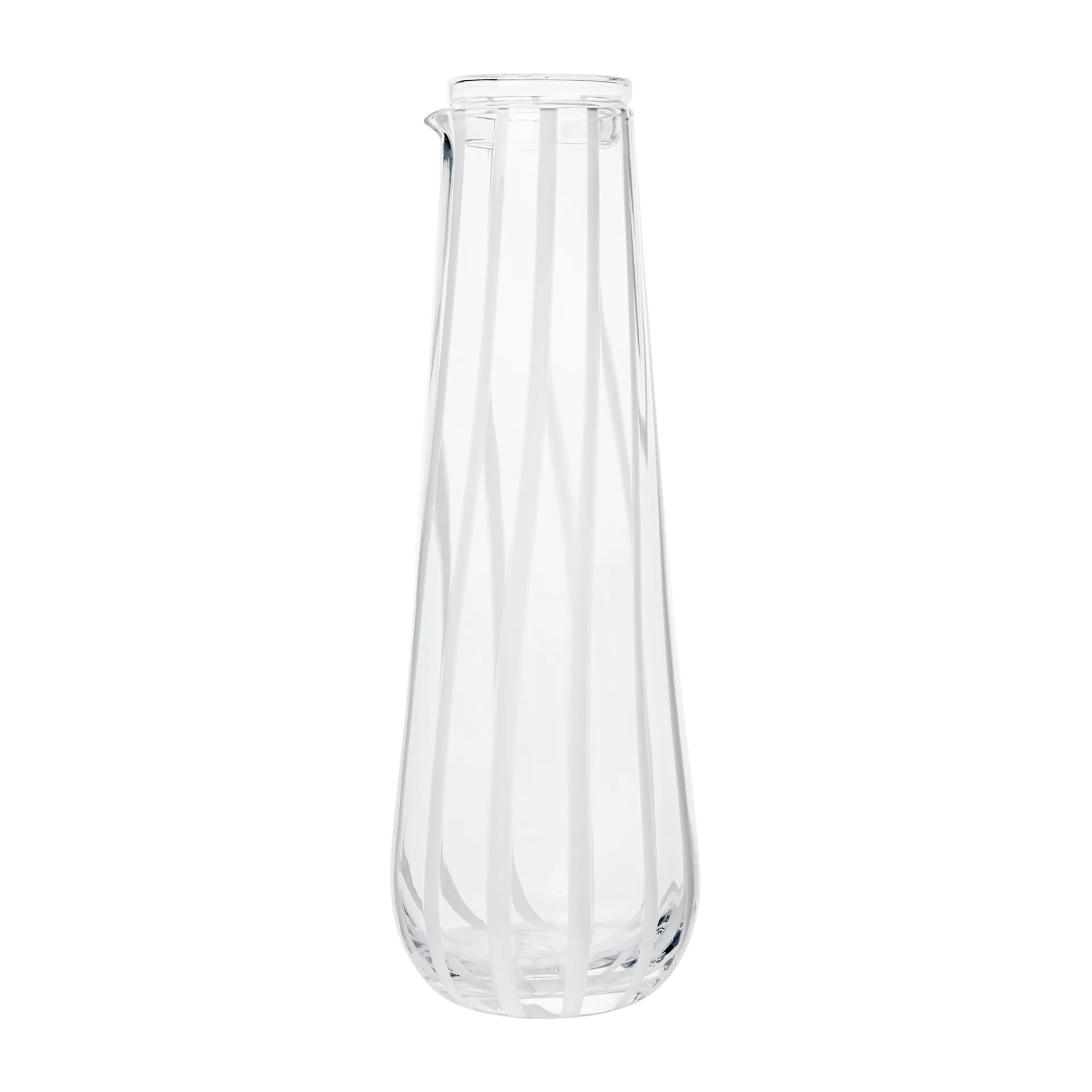Jarra con tapa Stripe 0,8 l, Clear-white stripes Broste Copenhagen