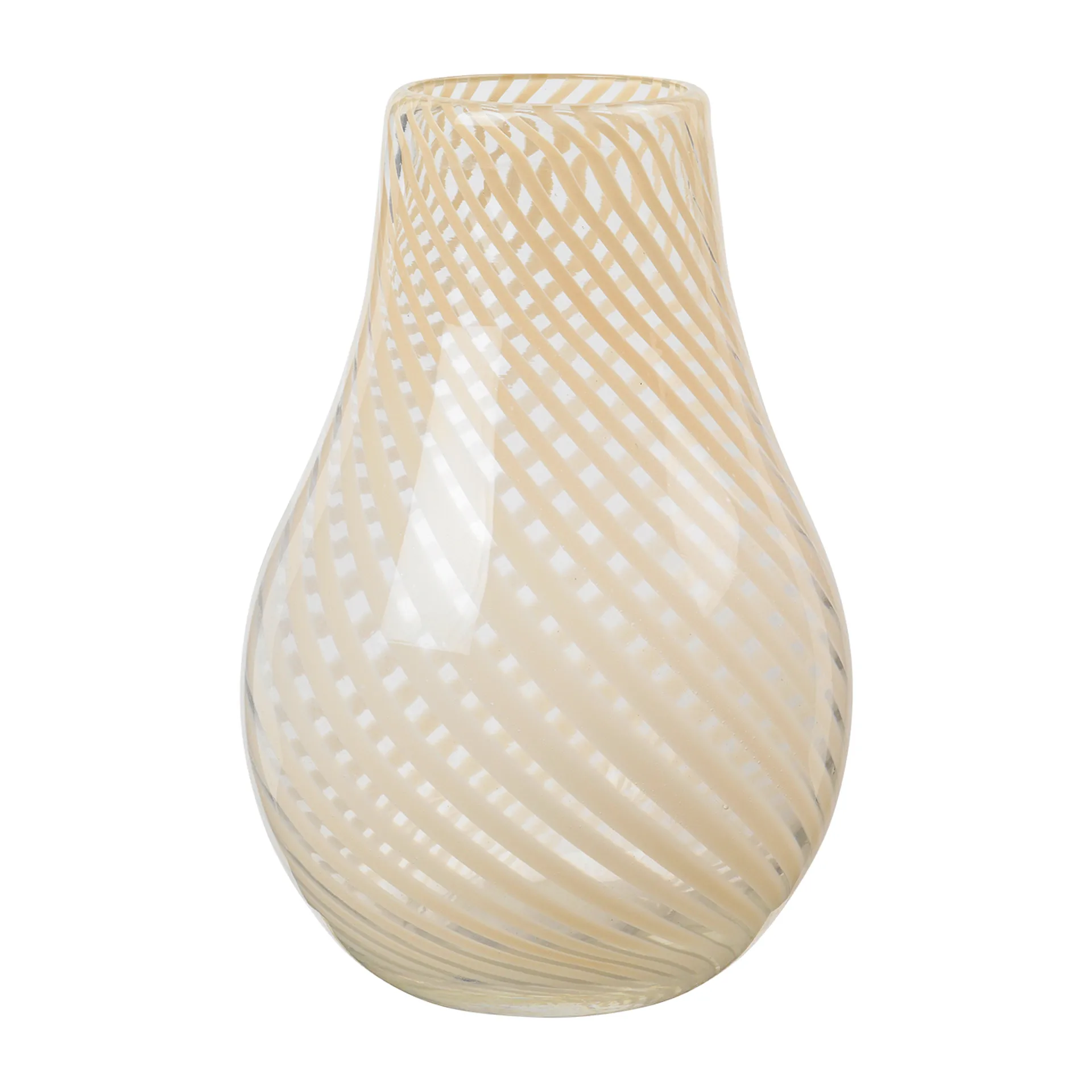 Jarrón Ada Cross Stripe 22,5 cm, Light yellow Broste Copenhagen