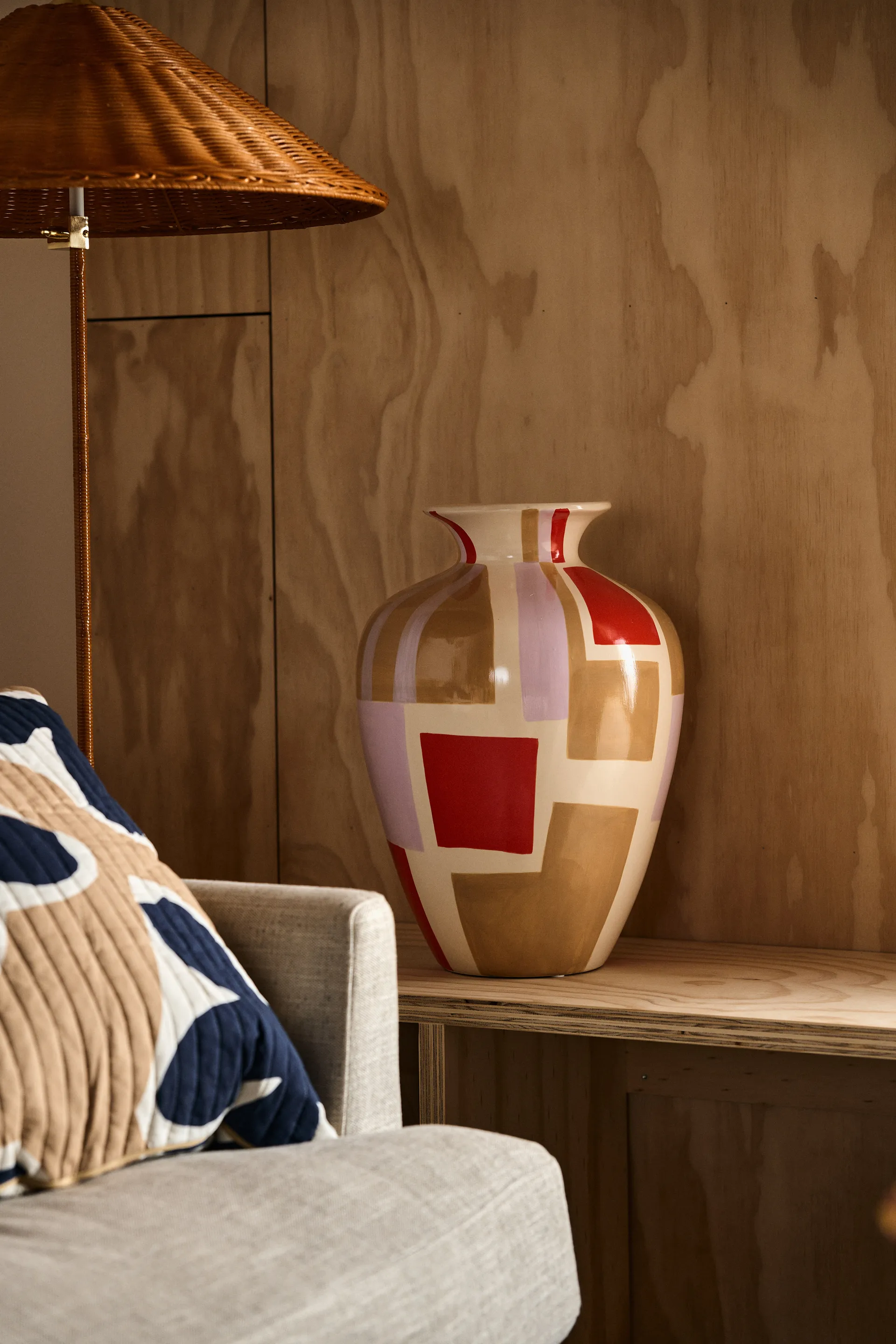 Jarrón Dana 50 cm, Off-white-orange-purple-grey Broste Copenhagen