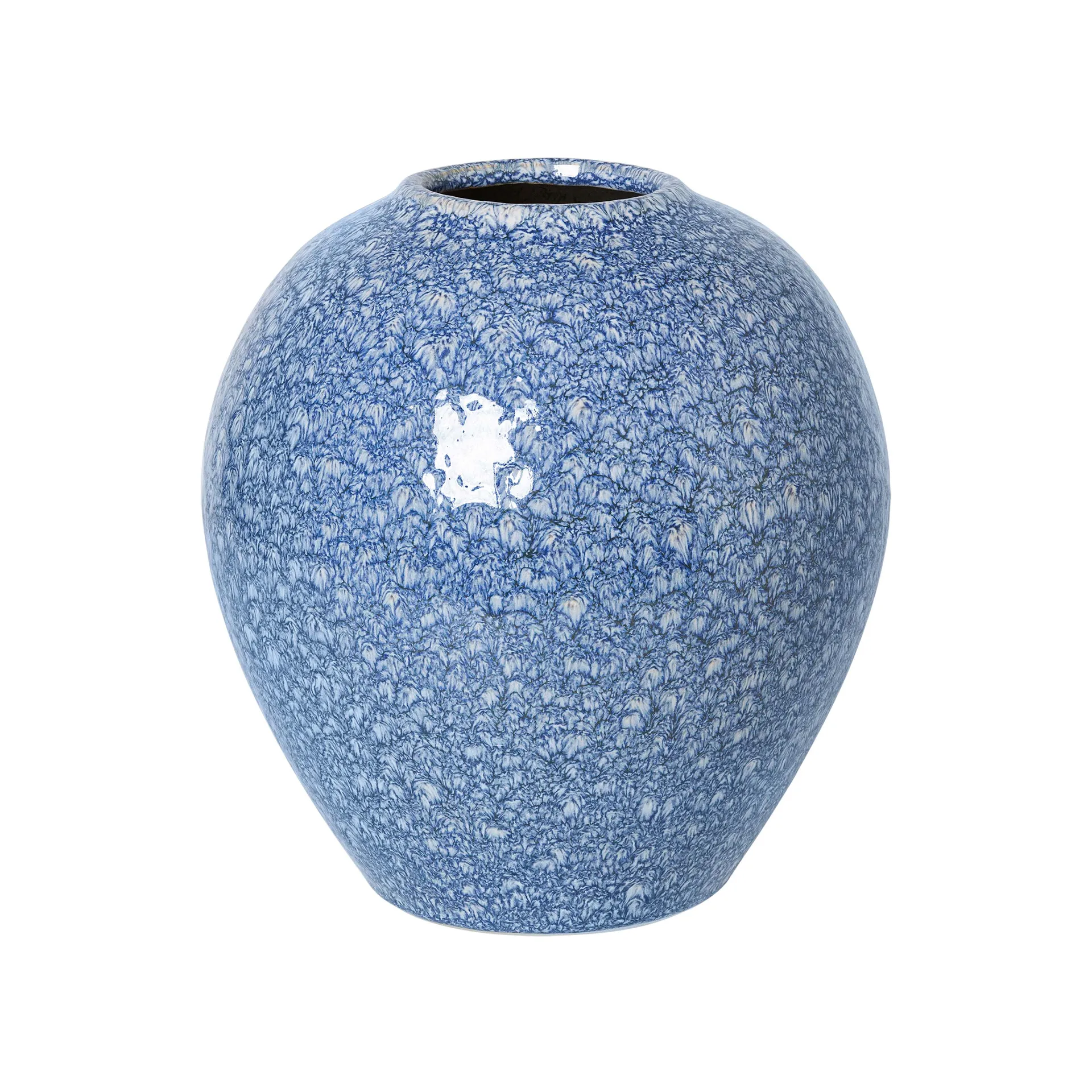 Jarrón de cerámica Ingrid 25,5 cm, Insignia blue-white Broste Copenhagen
