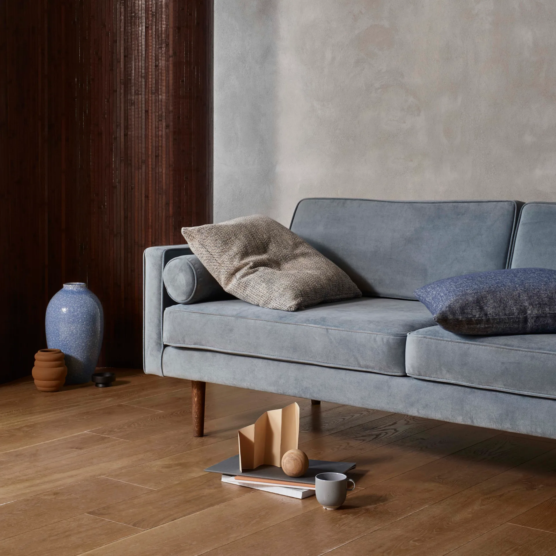 Jarrón de cerámica Ingrid 40 cm, Insignia blue-white Broste Copenhagen