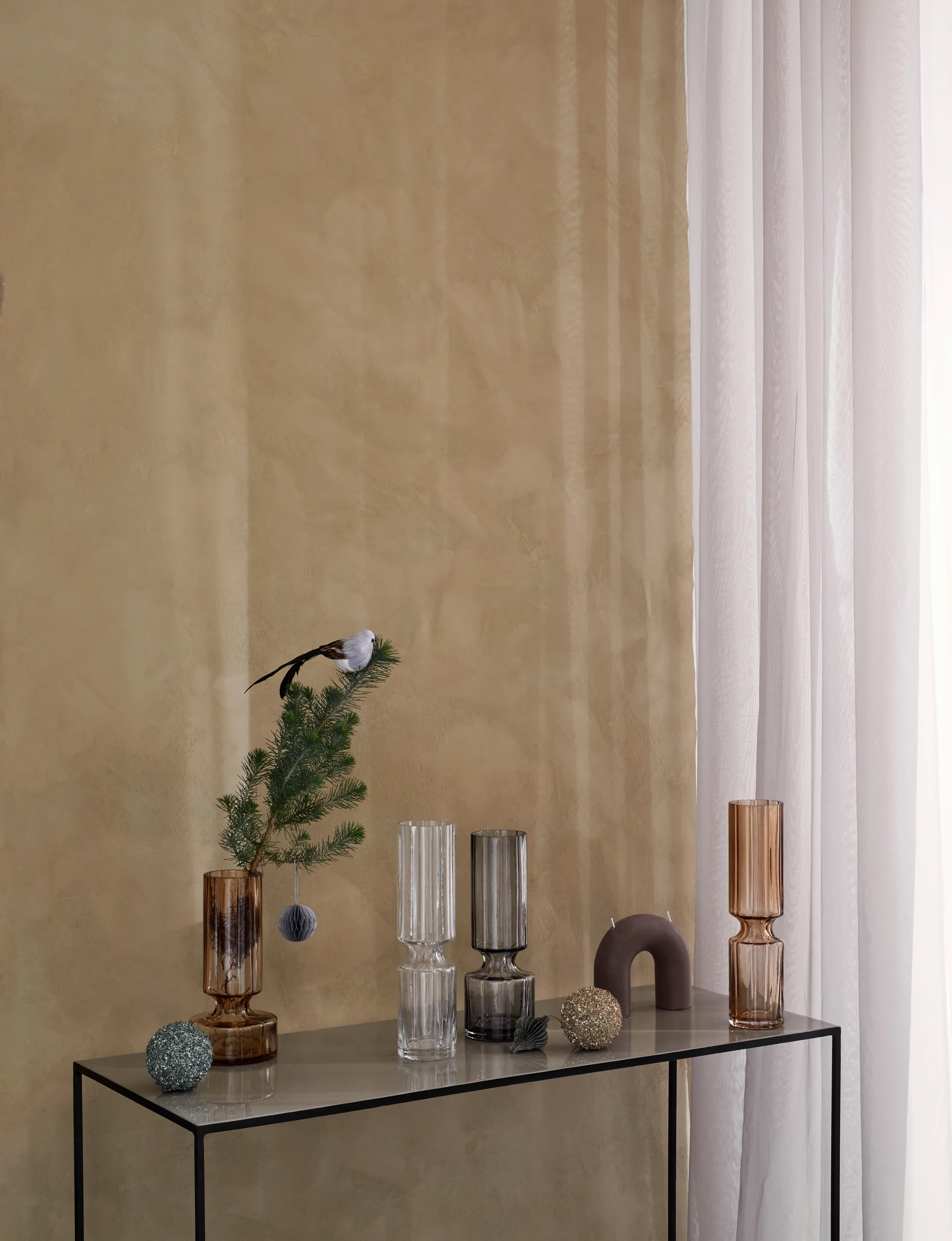 Jarrón de vidrio Hyacint 24,9 cm, Indian tan Broste Copenhagen