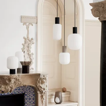 Lámpara colgante Lolly - negro-blanco-Ø16 cm - Broste Copenhagen