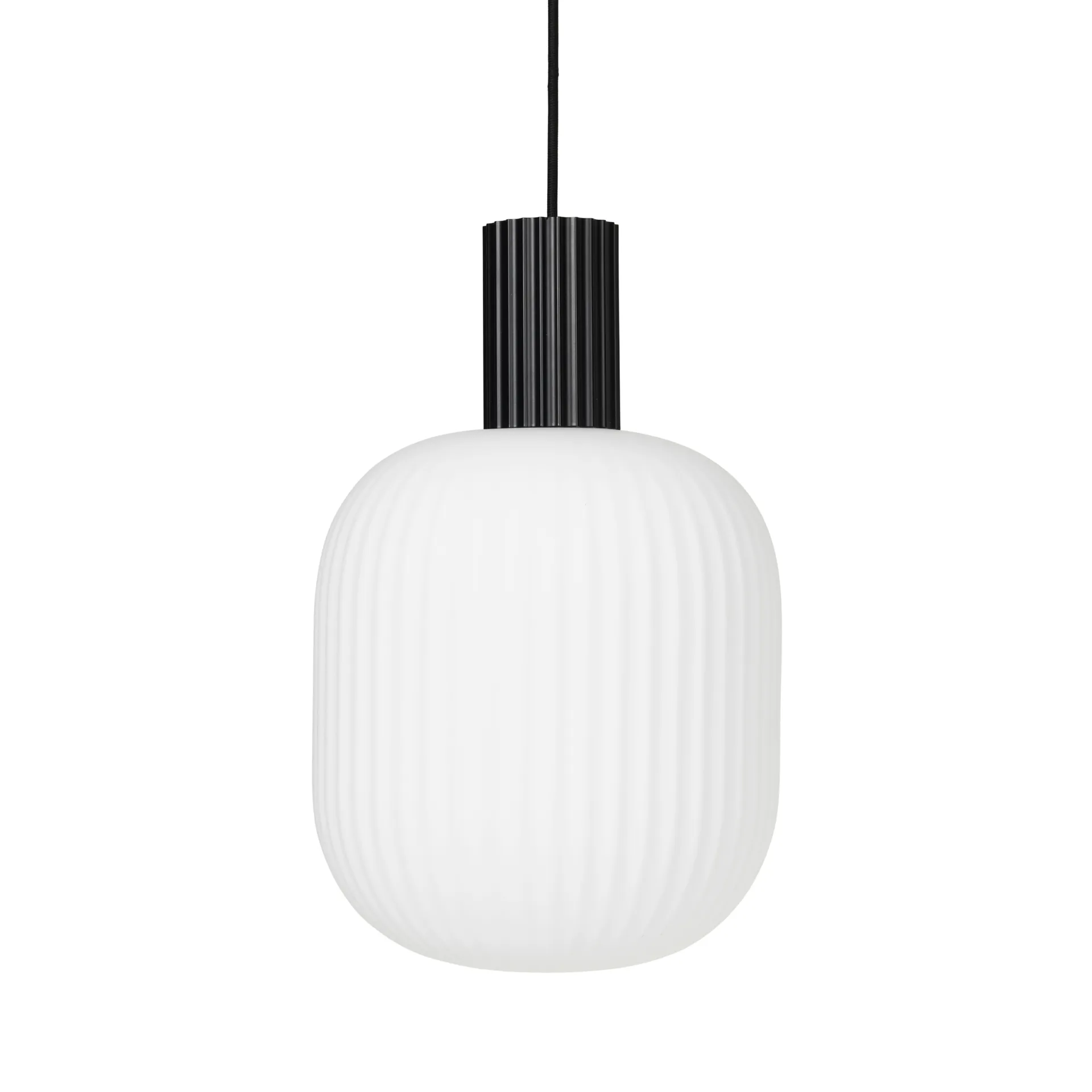 Lámpara colgante Lolly, negro-blanco-Ø27 cm Broste Copenhagen