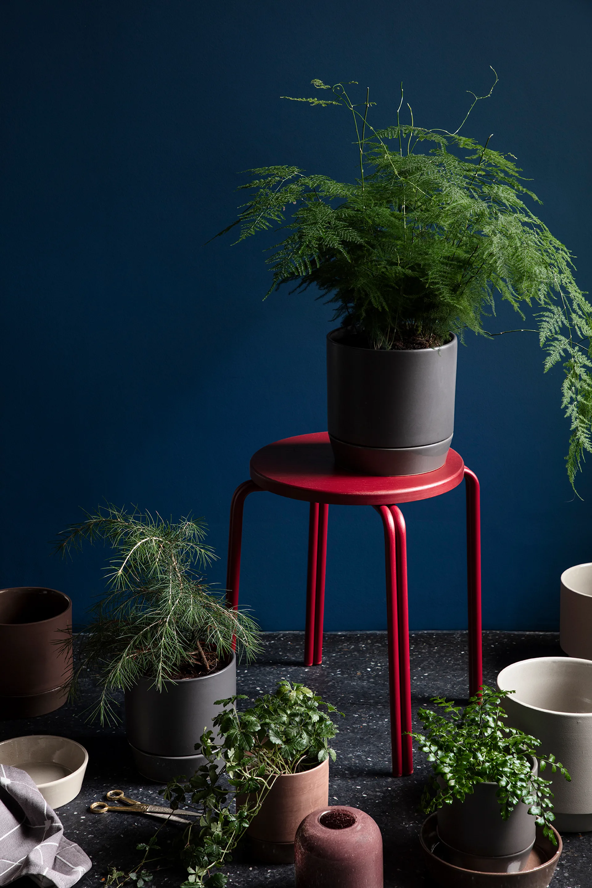 Maceta con plato Denise Ø21 cm, Dove grey Broste Copenhagen