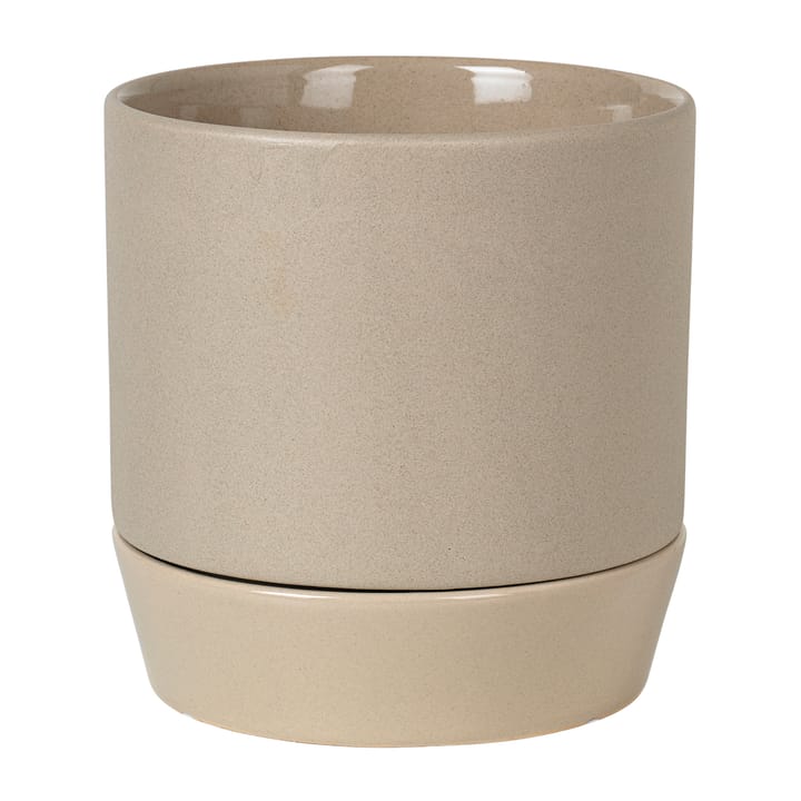 Maceta con plato DeniseØ18 cm, Dove grey Broste Copenhagen