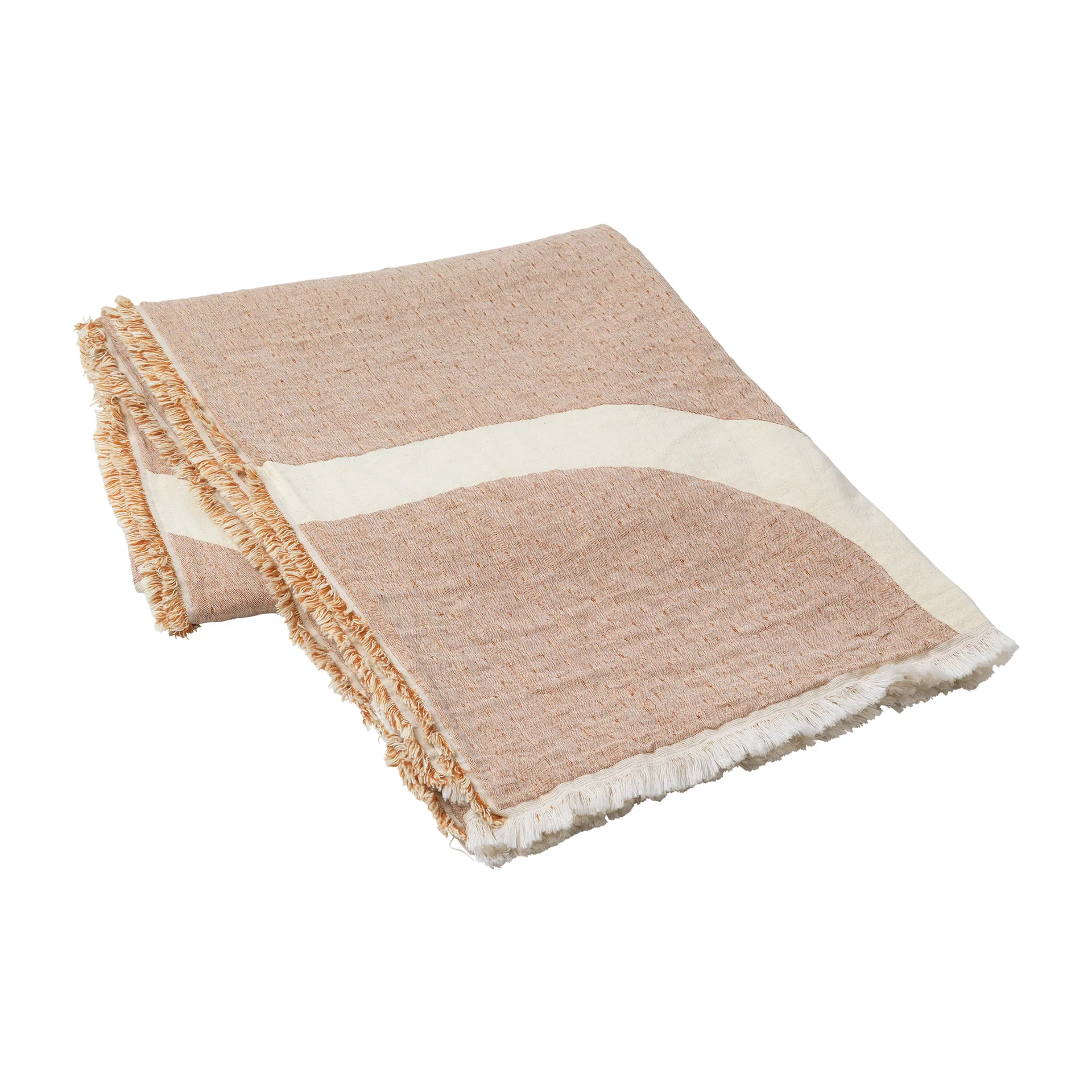 Manta algodón-lino Tide 130x180 cm, Caramel brown Broste Copenhagen